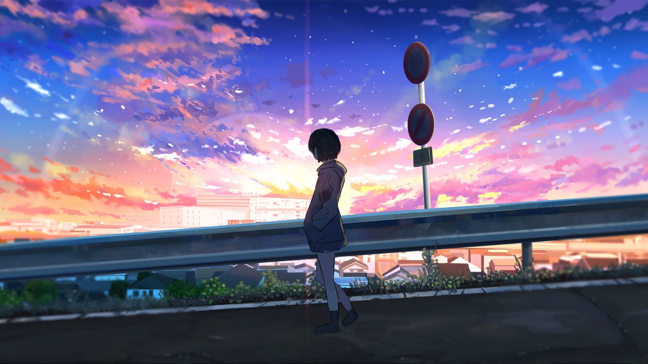 Cool Anime Alone Girl Art Wallpapers