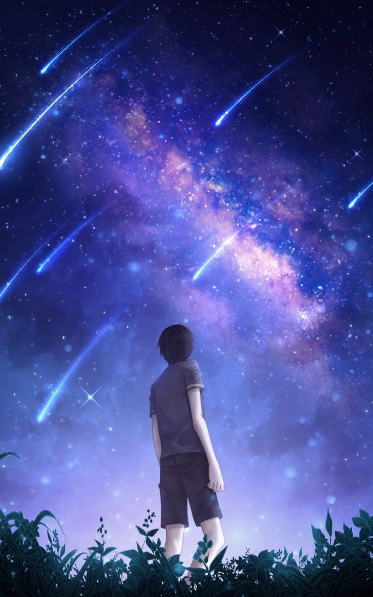 Cool Anime Starry Night Illustration Wallpapers