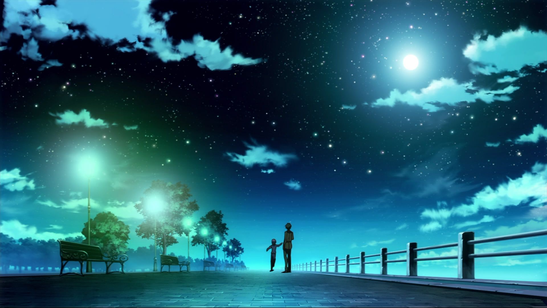 Cool Anime Starry Night Illustration Wallpapers