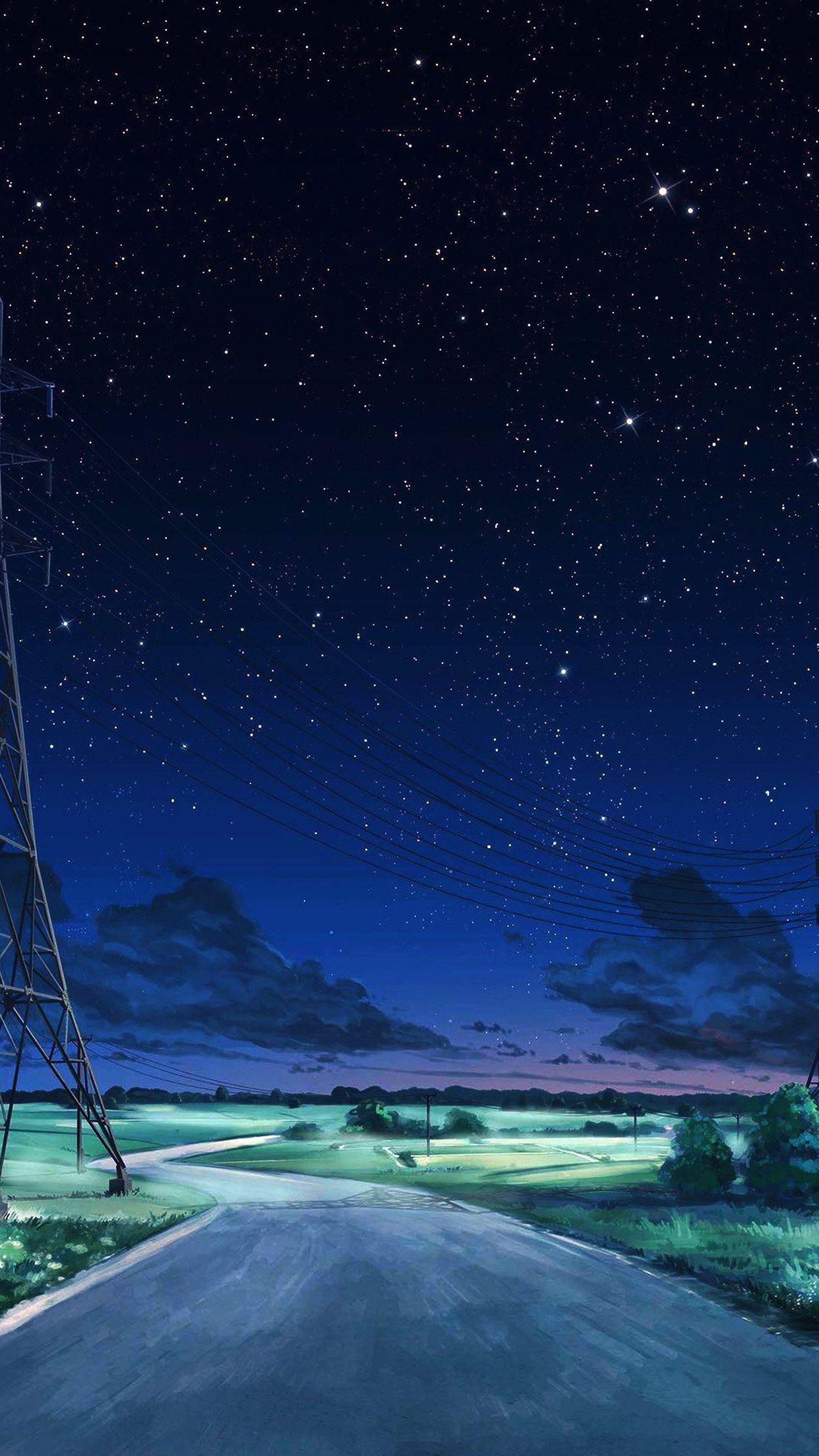 Cool Anime Starry Night Illustration Wallpapers