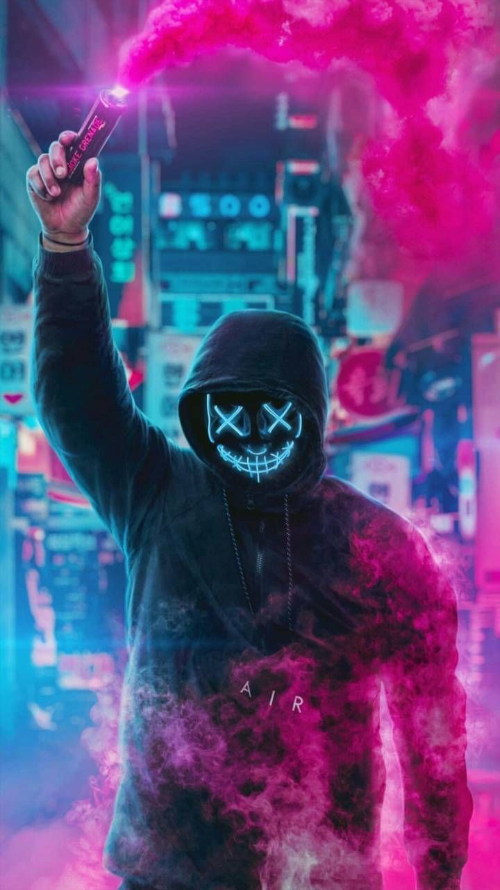 Cool Anonymous Neon Boy Wallpapers
