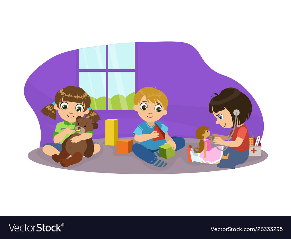 Cute Boy And Girl Are Sitting On Floor Wallpapers