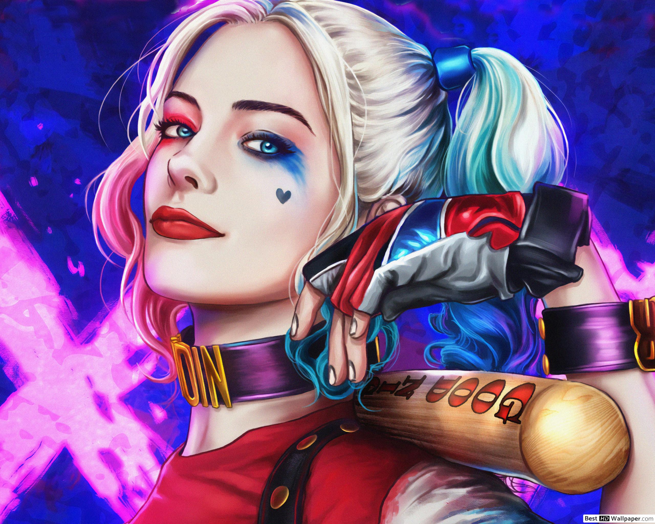 Cute Harley Quinn With Baseball Bat Wallpapers