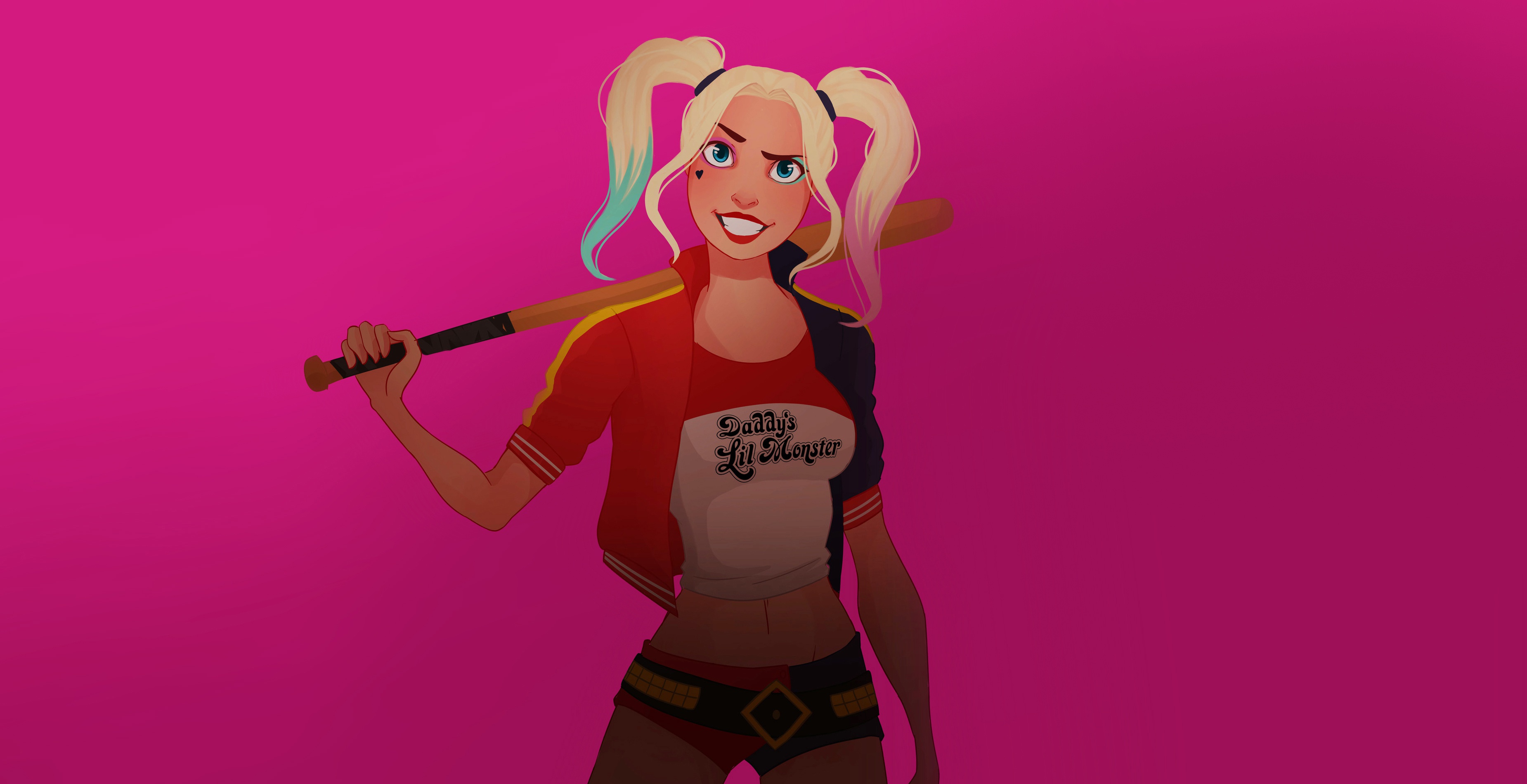 Cute Harley Quinn With Baseball Bat Wallpapers