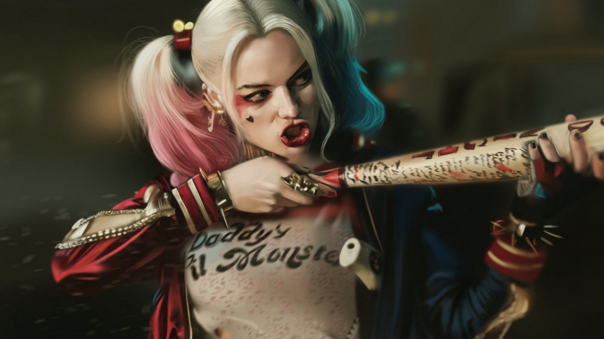 Cute Harley Quinn With Baseball Bat Wallpapers