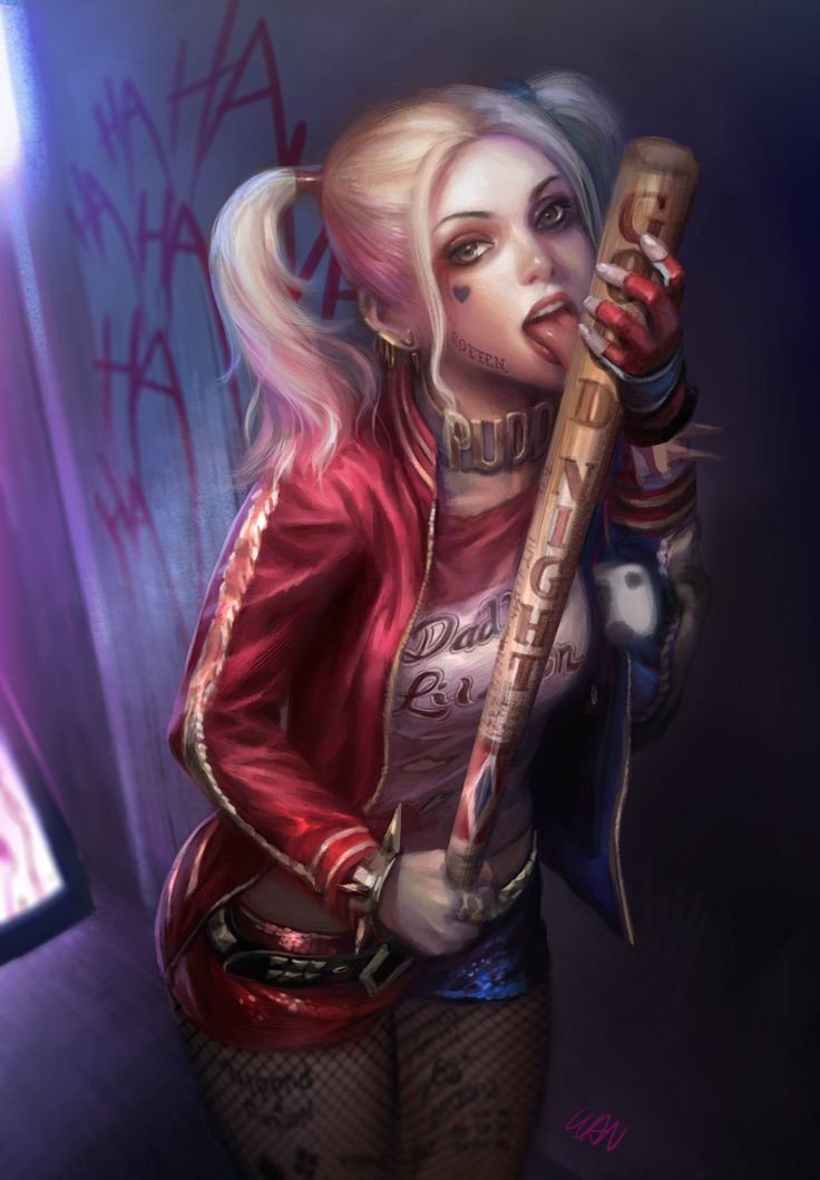 Cute Harley Quinn With Baseball Bat Wallpapers