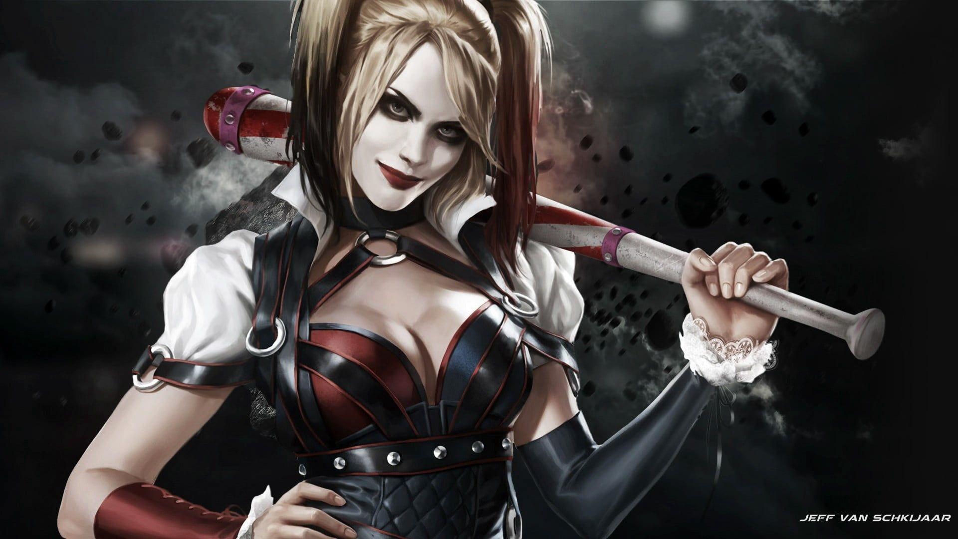 Cute Harley Quinn With Baseball Bat Wallpapers