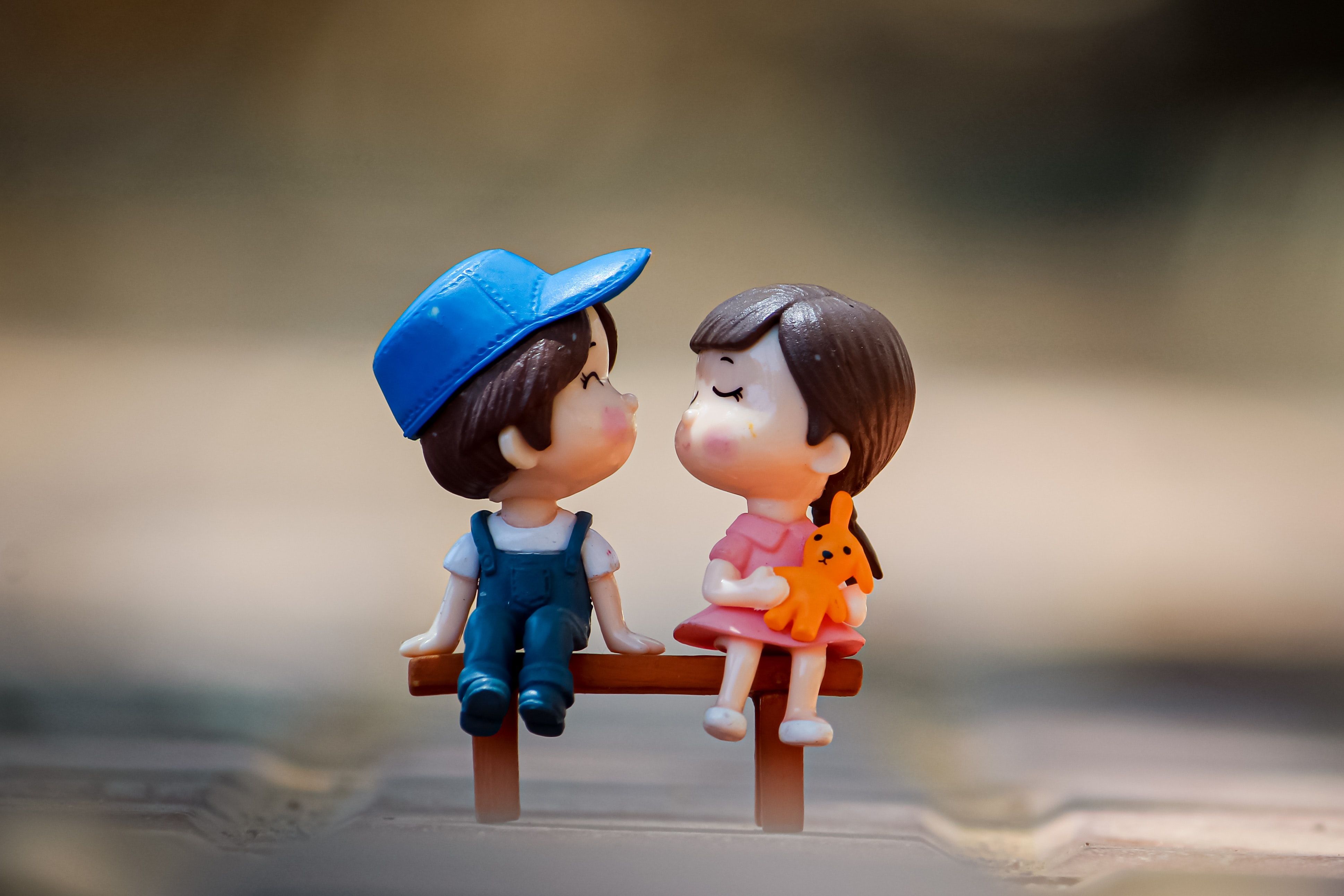 Cute Kid Couple Toy 4K Wallpapers