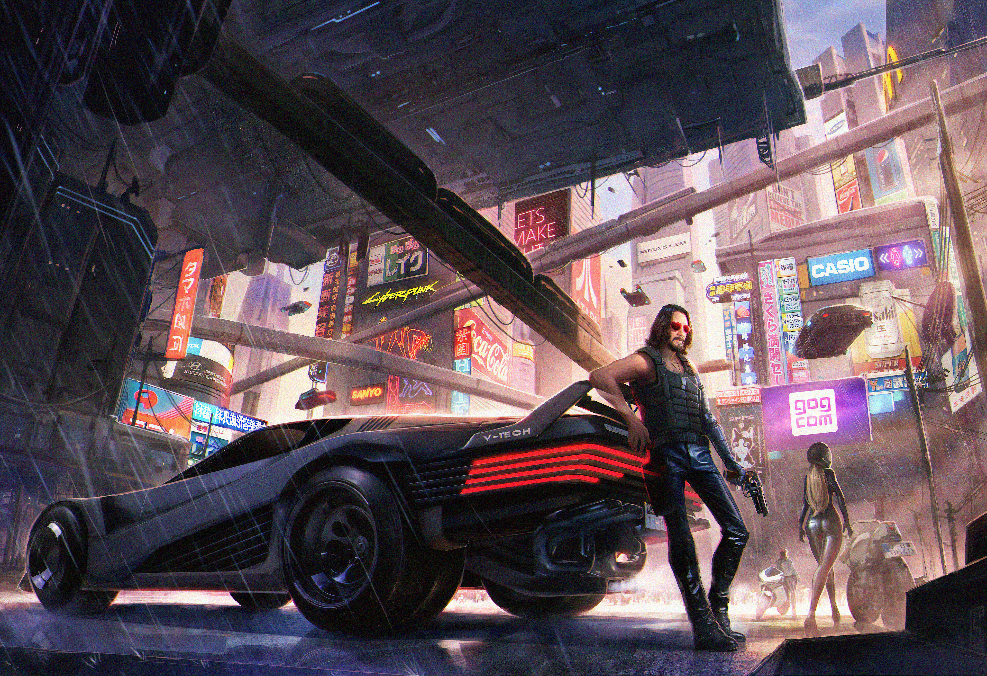 Cyberpunk 2077 X Keanu Reeves Fan Illustration Wallpapers