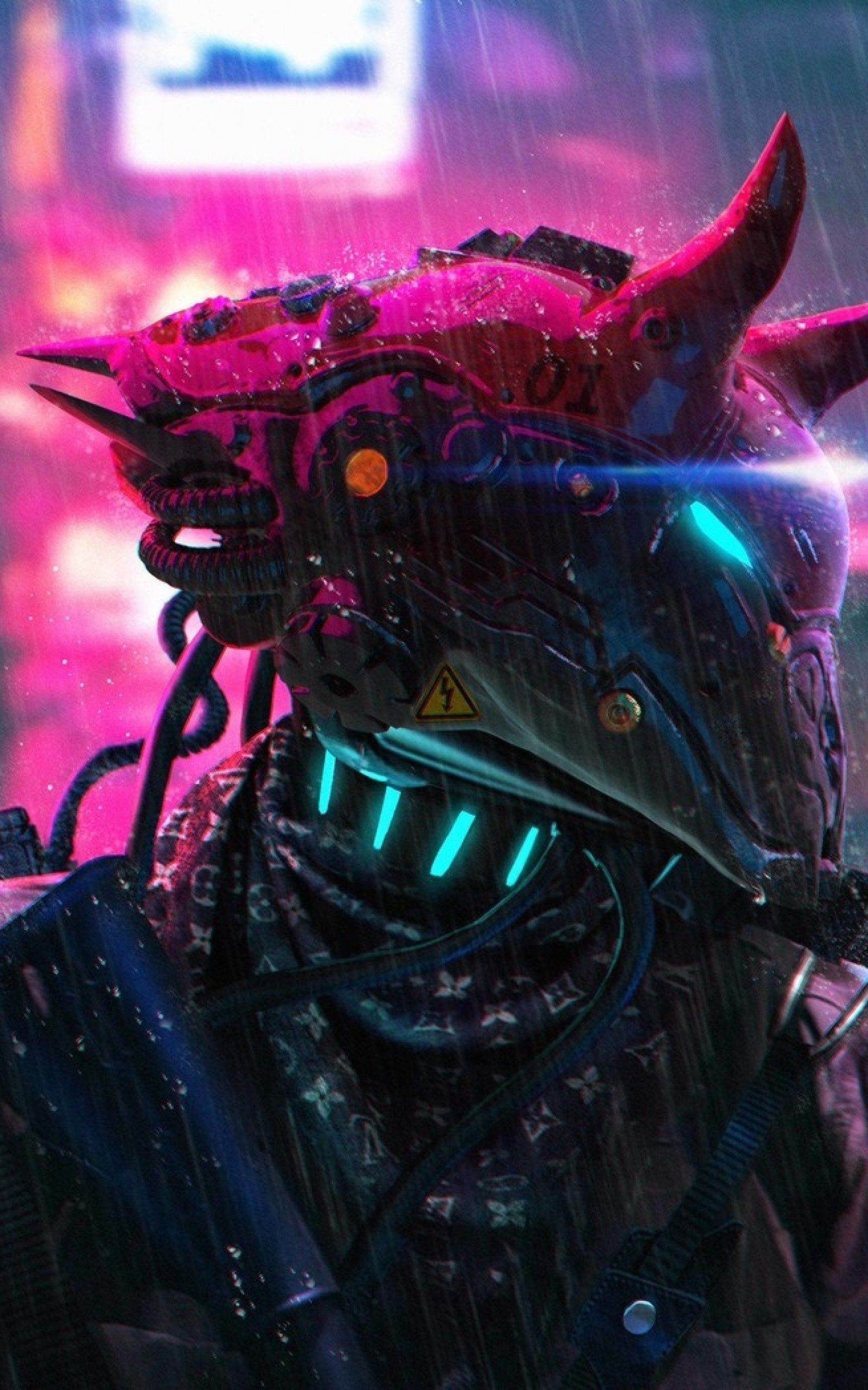 Cyberpunk Cool Cyborg  Neon Art Wallpapers