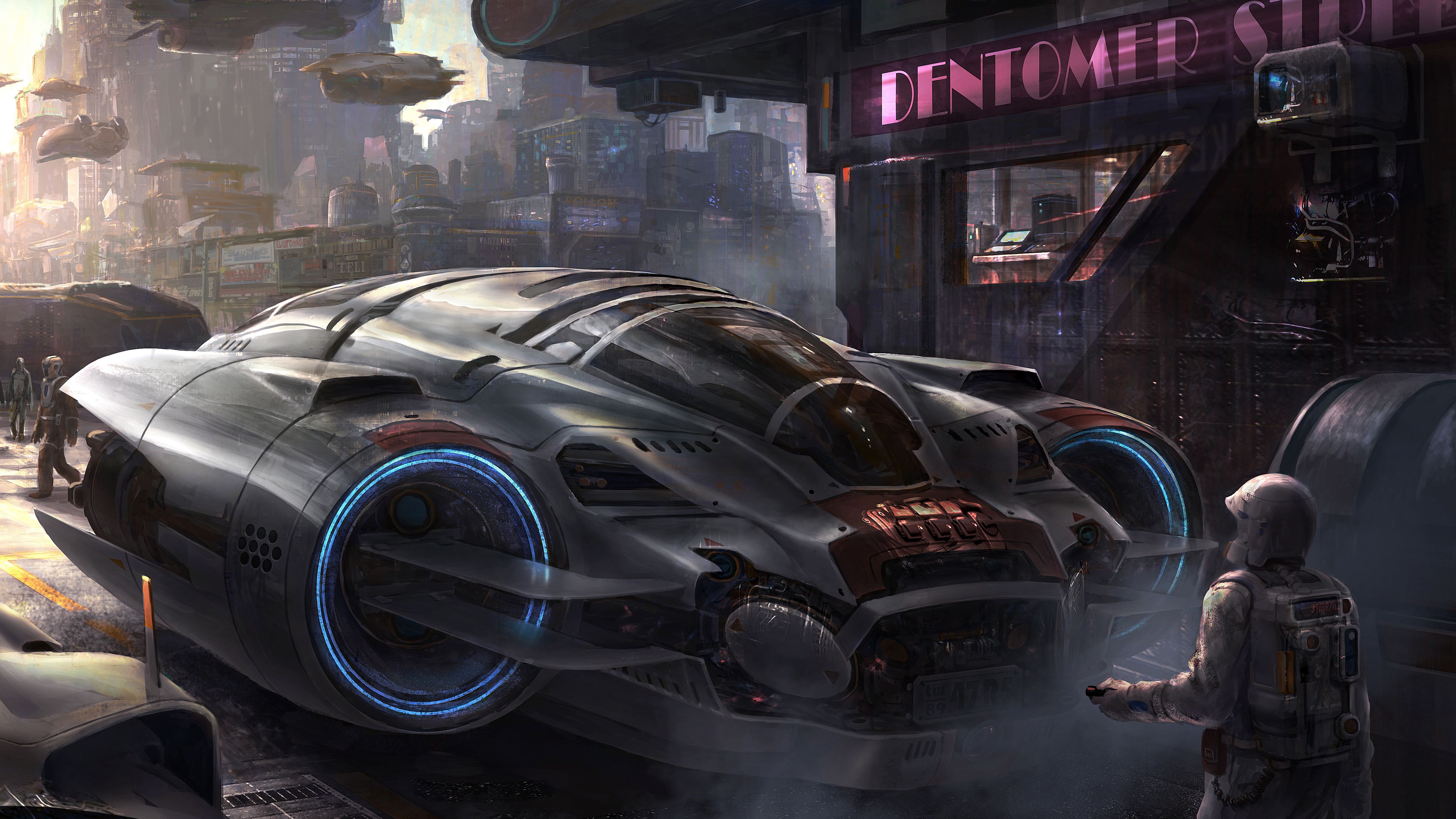 Cyberpunk Girl Futuristic Vehicle Wallpapers