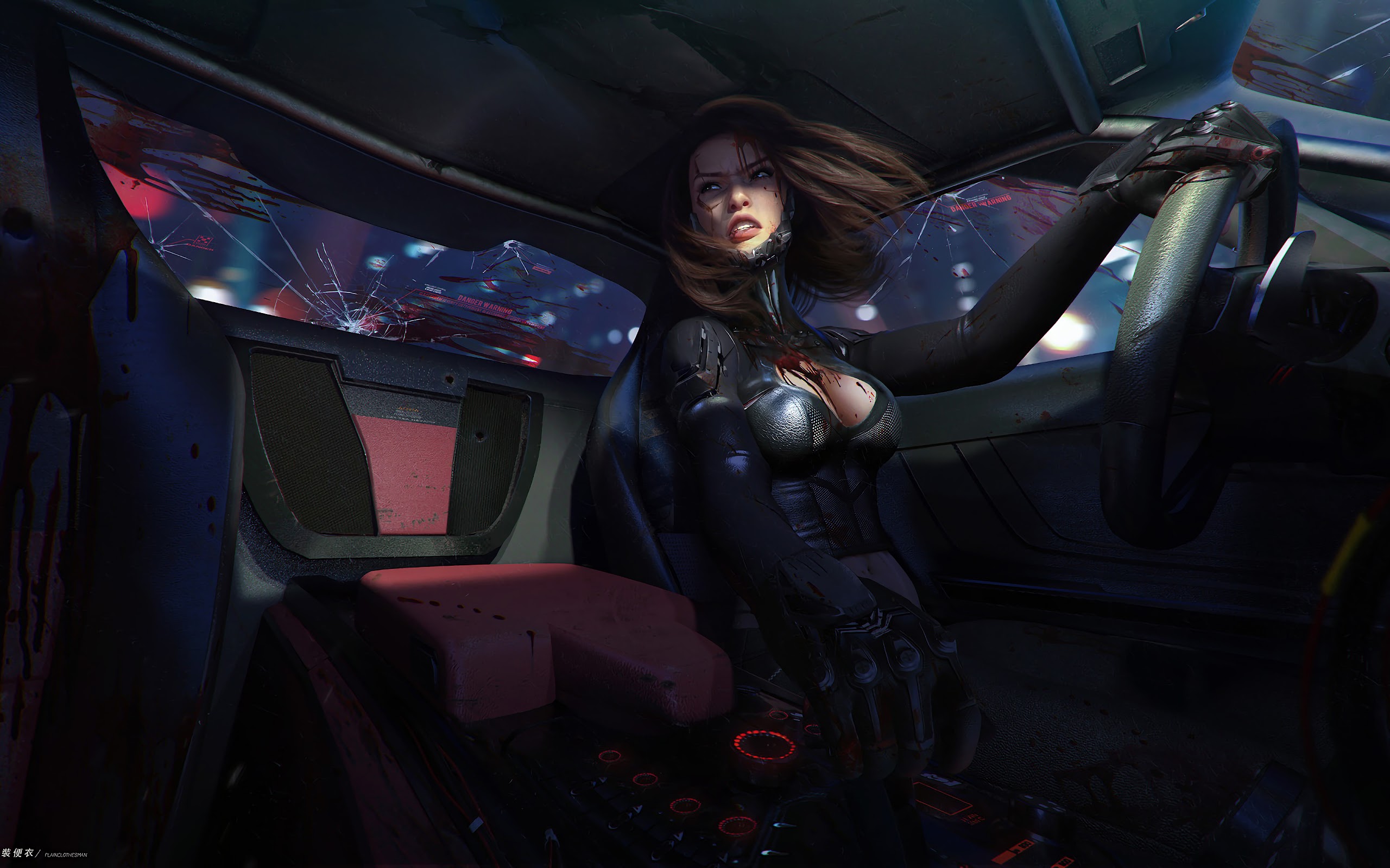 Cyberpunk Girl Futuristic Vehicle Wallpapers