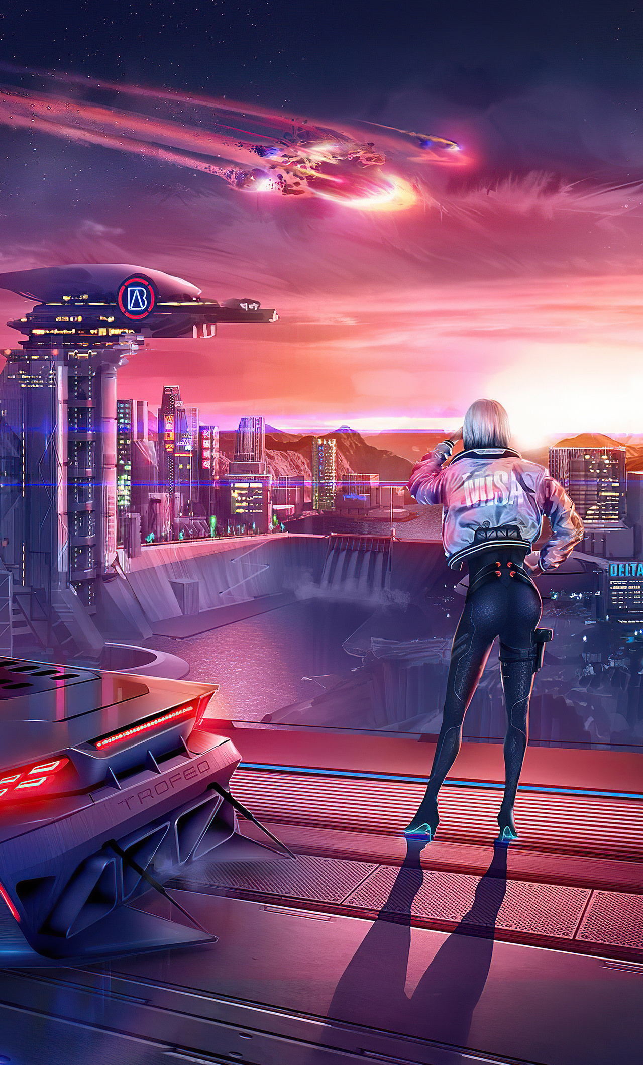 Cyberpunk Girl In City Wallpapers