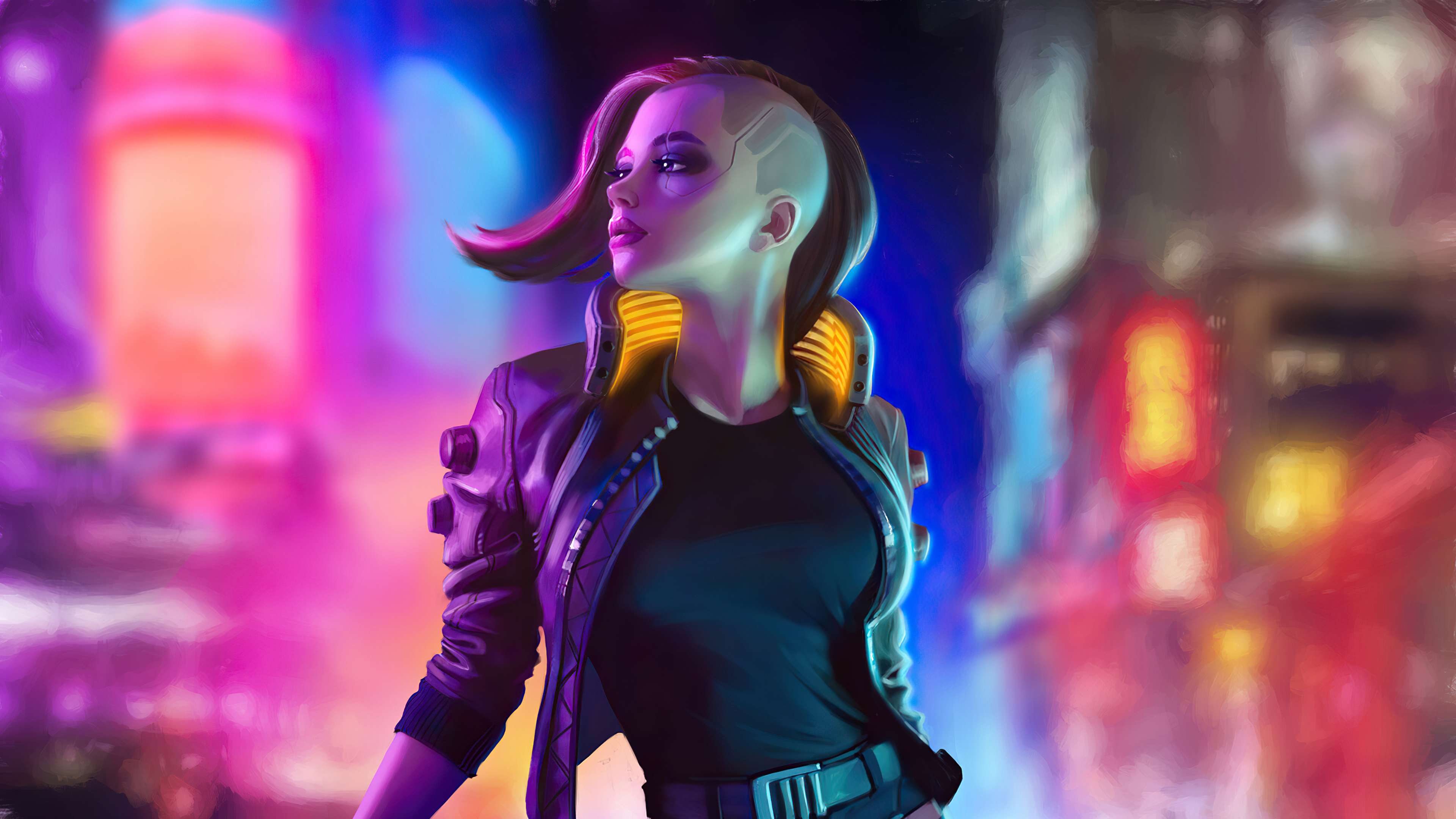 Cyberpunk Girl In City Wallpapers