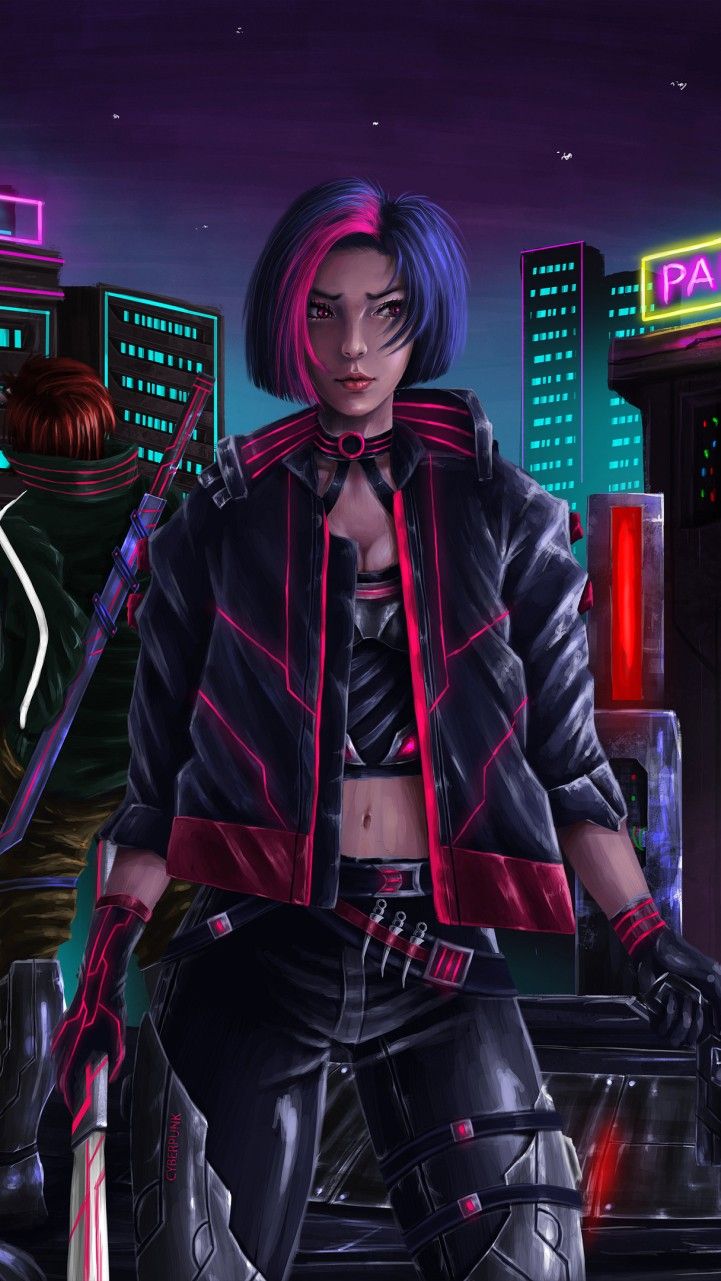 Cyberpunk Girl In City Wallpapers