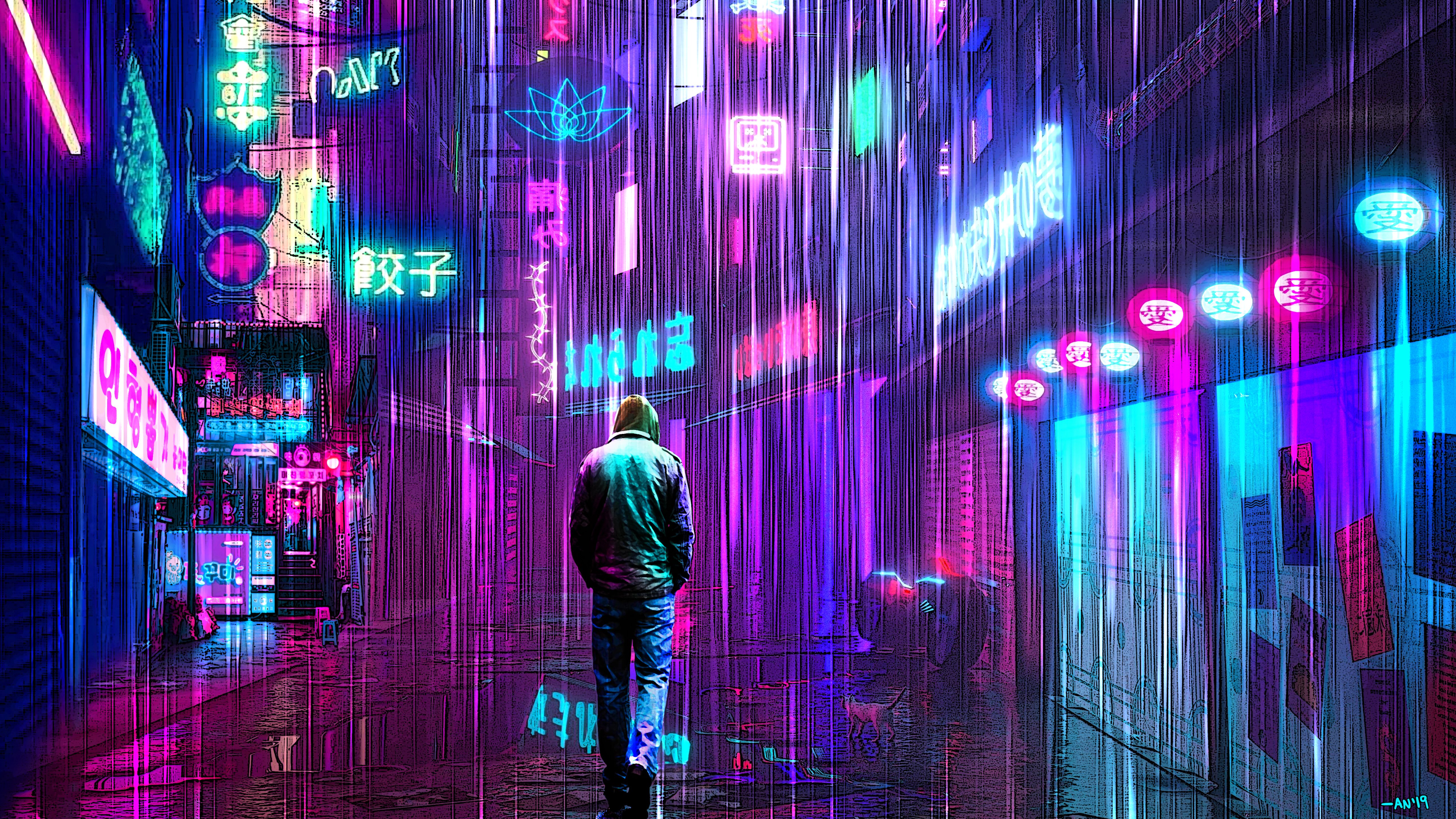 Cyberpunk Girl In Rain Wallpapers