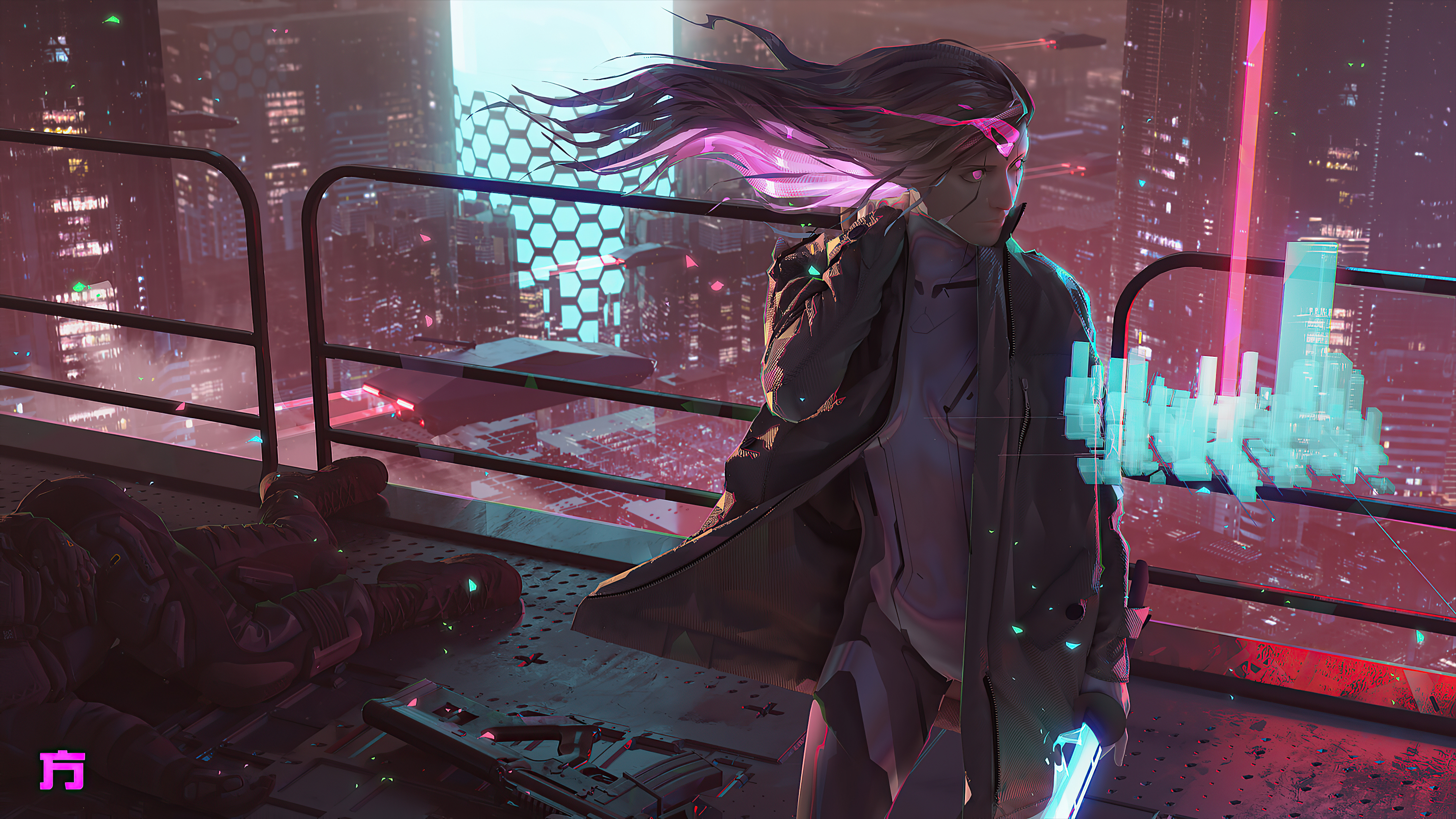 Cyberpunk Girl In Rain Wallpapers