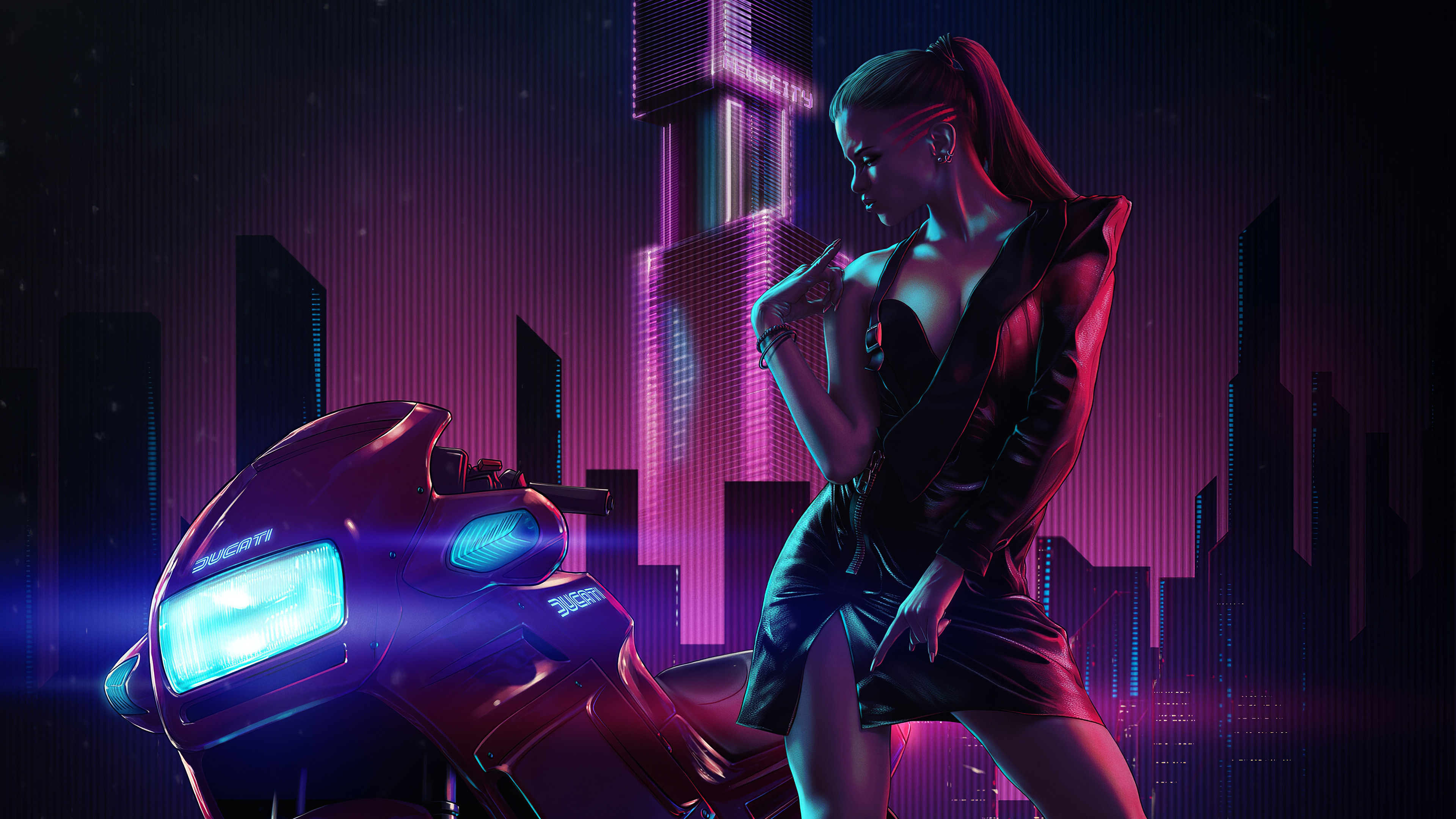 Cyberpunk Girl In Rain Wallpapers