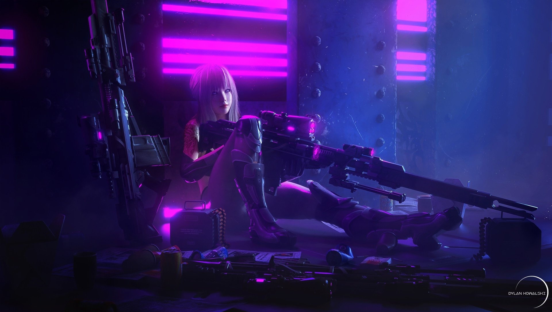 Cyberpunk Girl With Weapon Wallpapers