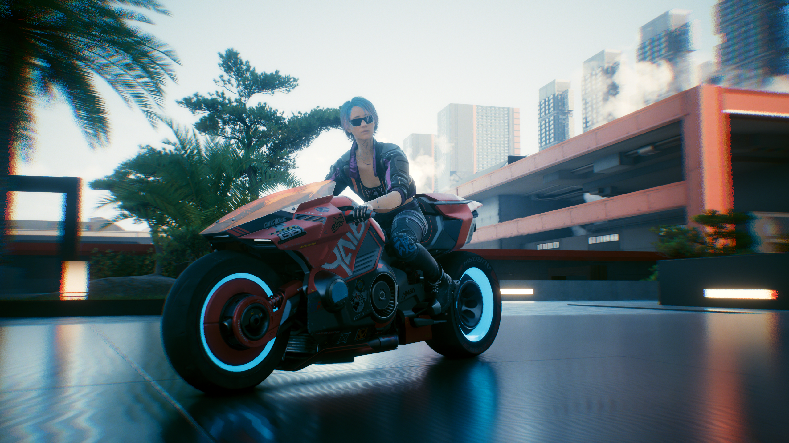 Cyberpunk Motorcycle Girl Wallpapers