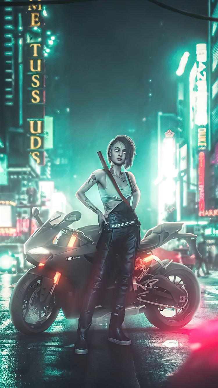 Cyberpunk Motorcycle Girl Wallpapers