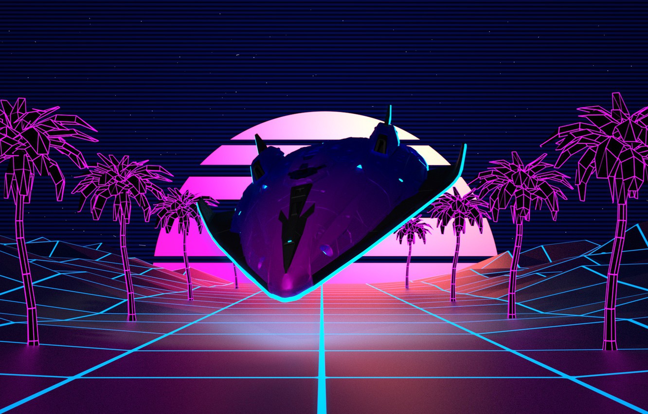 Cyberwave Purple Outrun Wallpapers