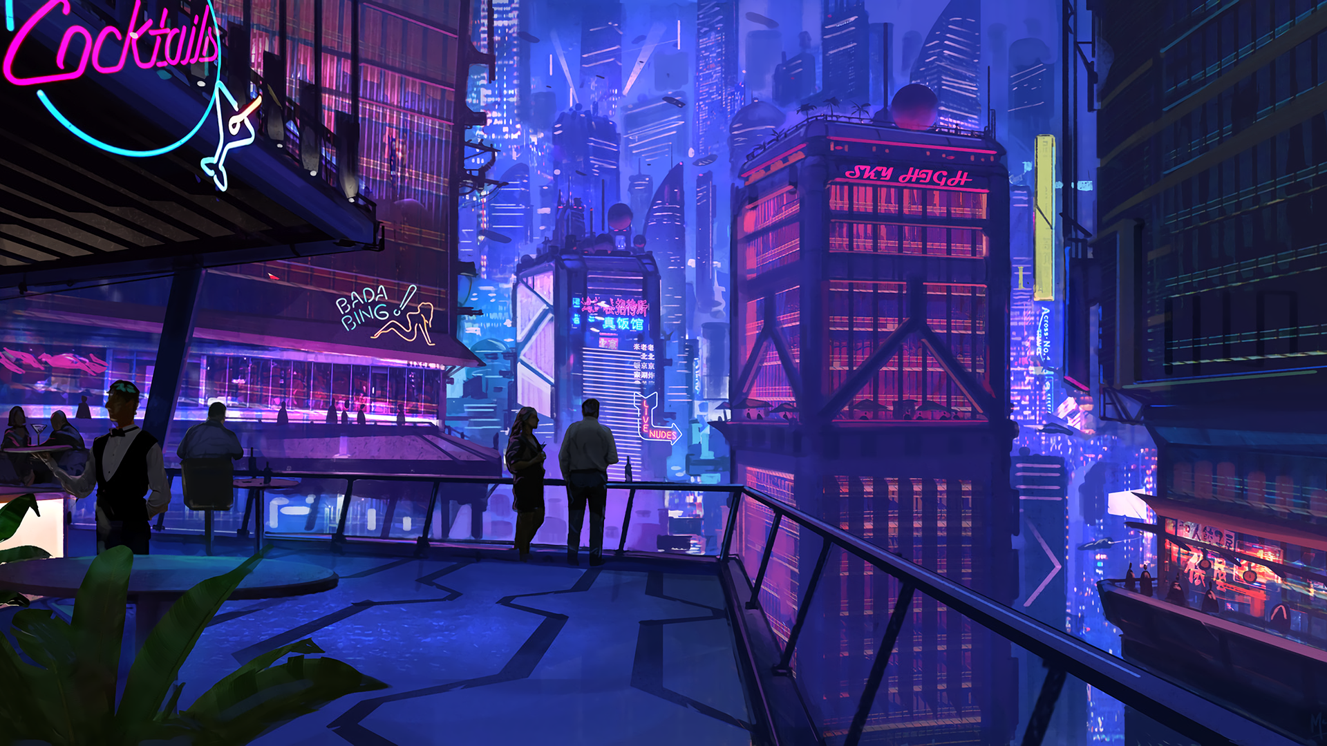 Cyborg Dog And Girl Cyberpunk Futuristic City Wallpapers