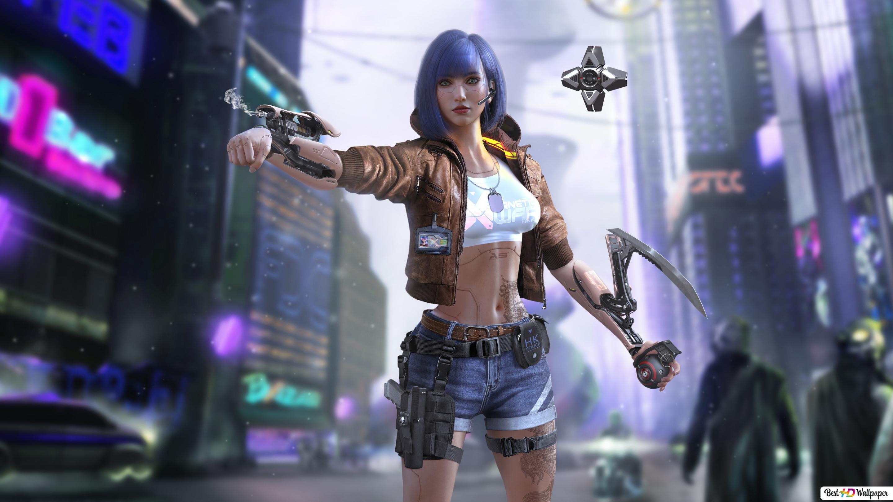 Cyborg Futuristic Cyberpunk Girl Wallpapers