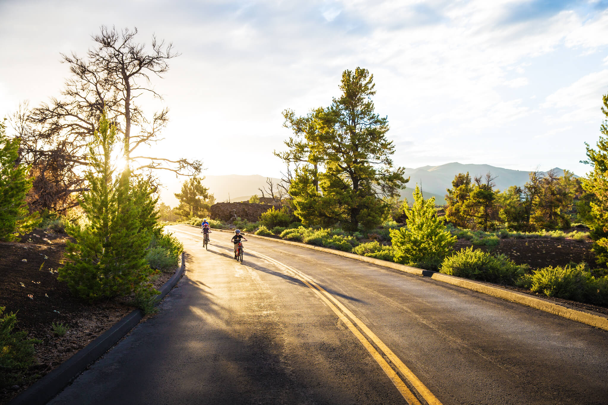 Cycling Near Yellow Moon Wallpapers