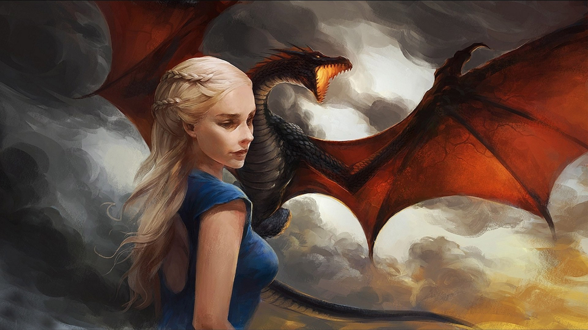 Daenerys And Drogon Art Wallpapers