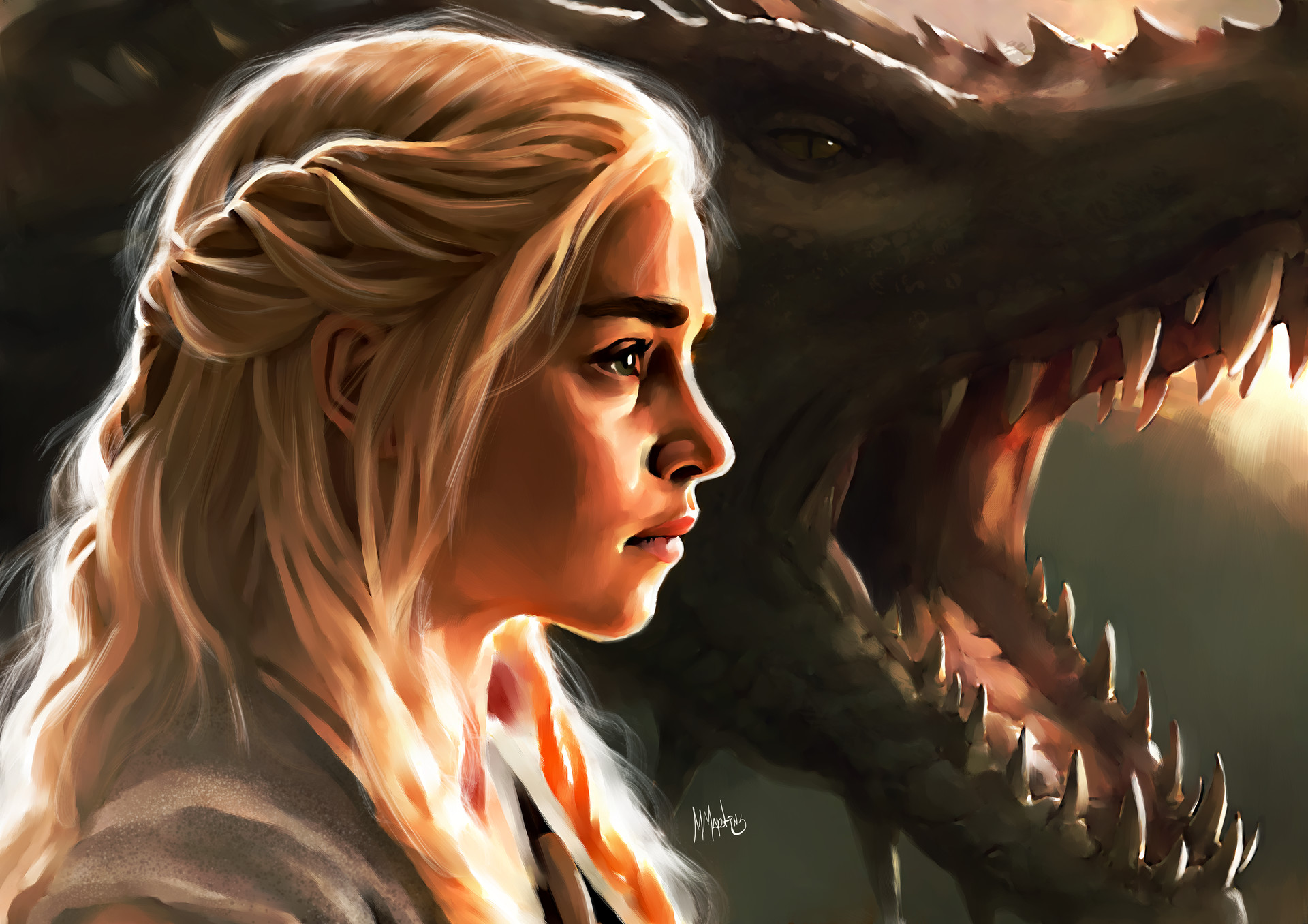 Daenerys And Drogon Art Wallpapers