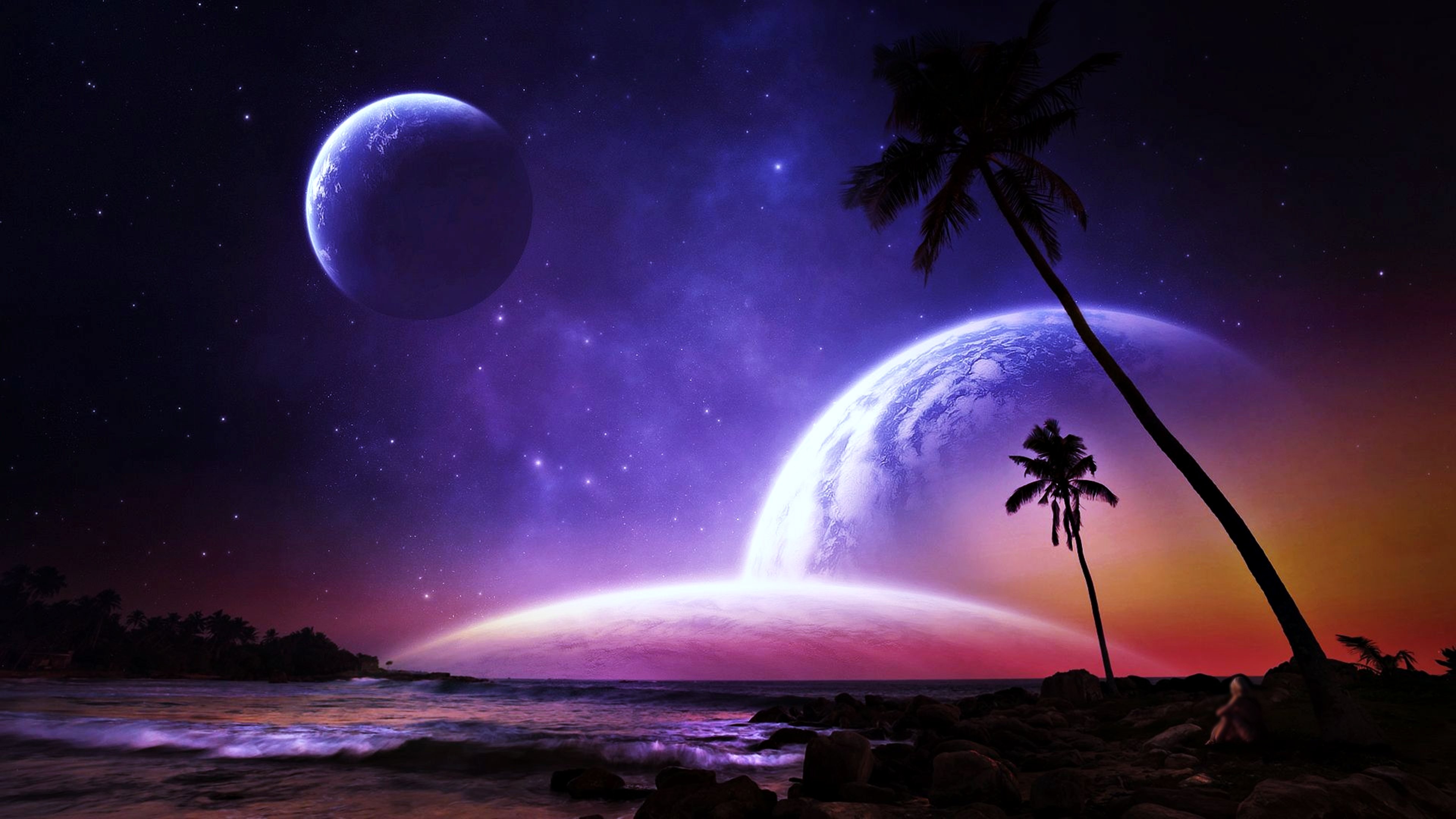 Dark Beach In Space Wallpapers