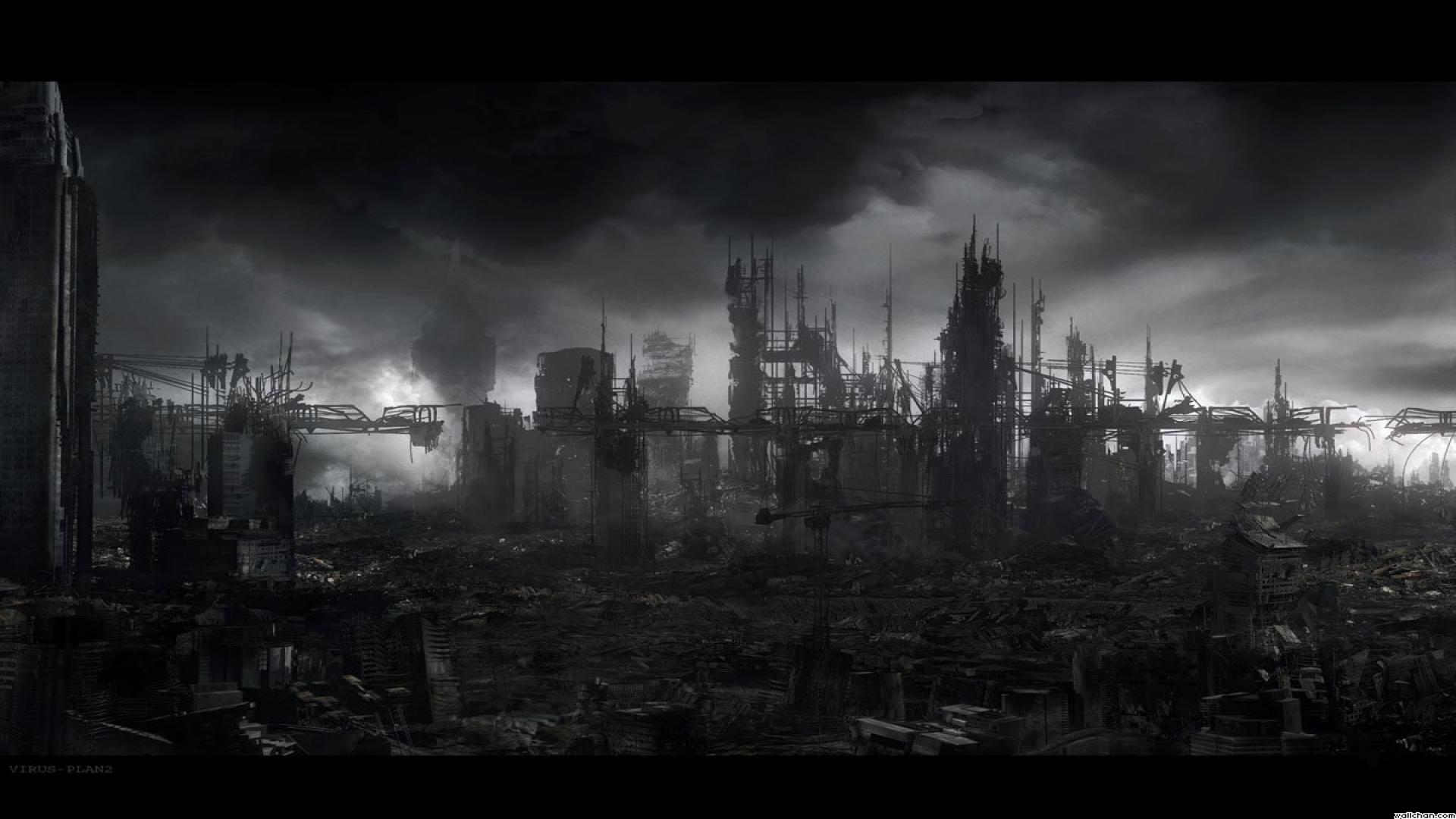 Dark City Oil Art Wallpapers