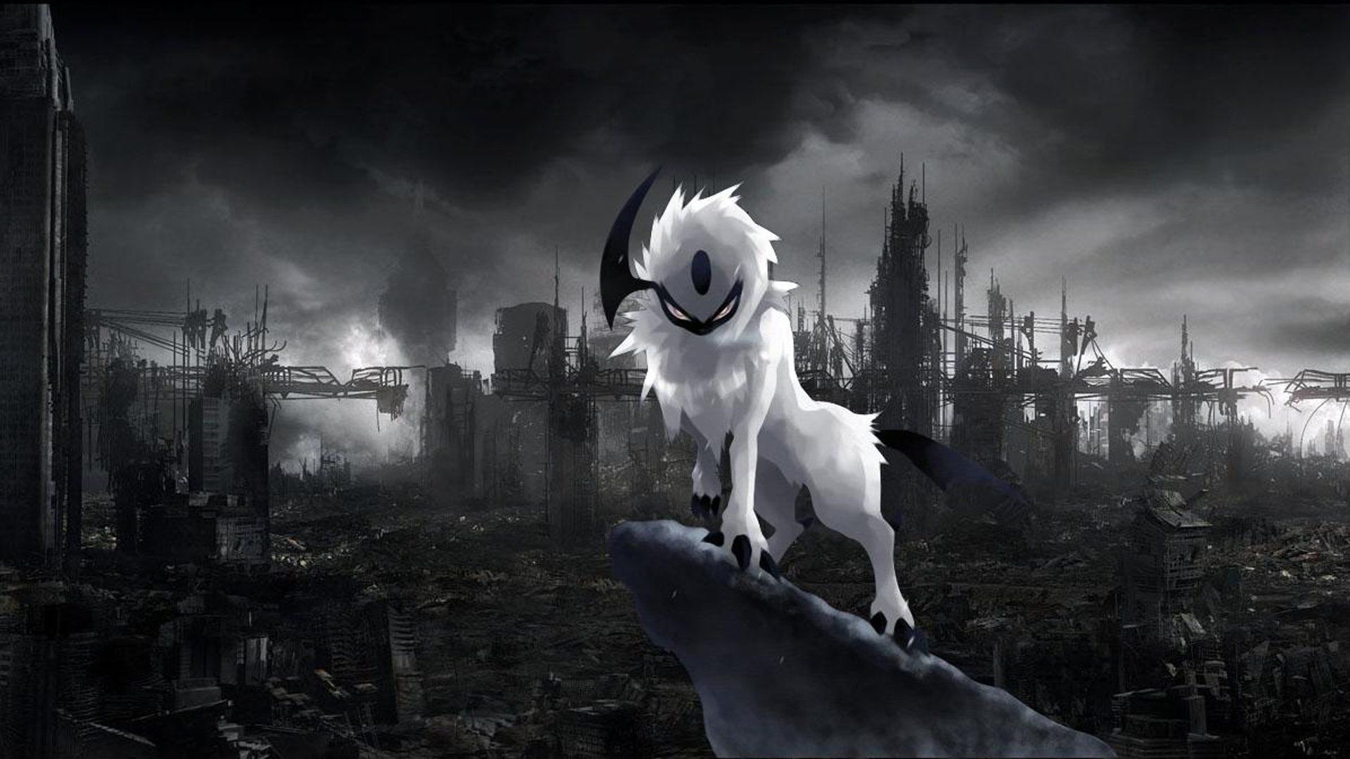 Dark Clouds Halloween Mimikyu PokeMon Pikachu Art Wallpapers