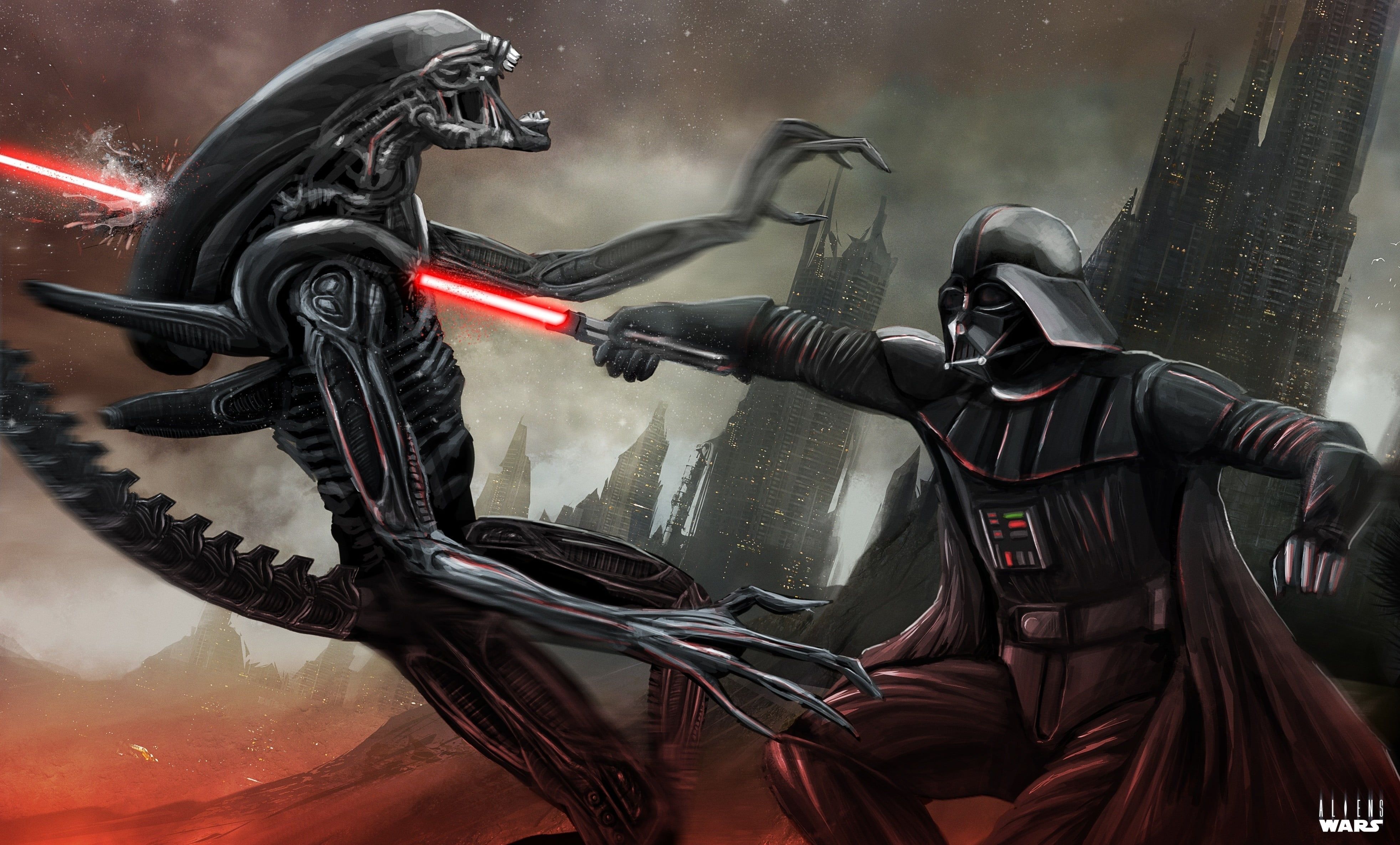 Darth Vader Vs Jedi Queen 4K Wallpapers