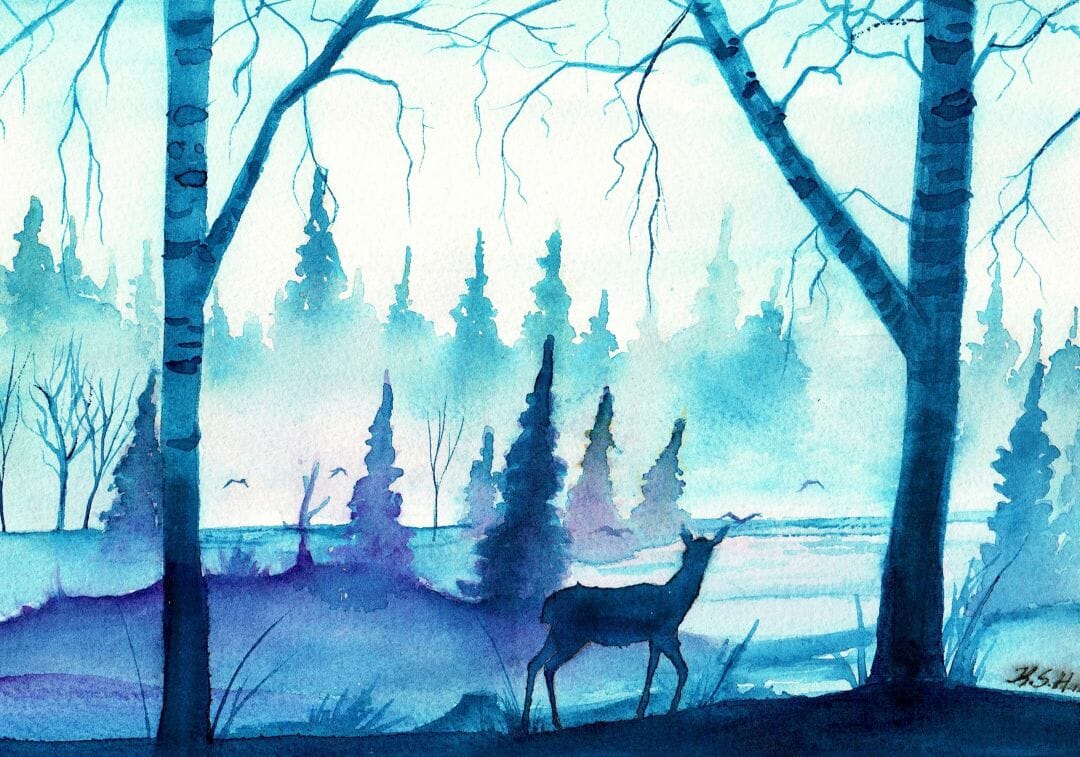 Deer 4K Forest Art Wallpapers