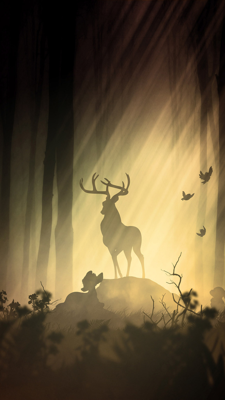 Deer 4K Forest Art Wallpapers