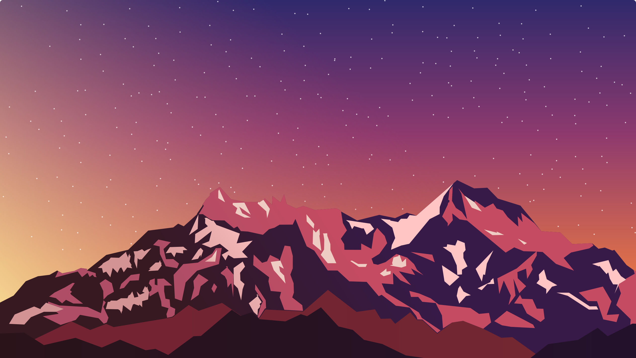 Digital Pink Mountains Wallpapers