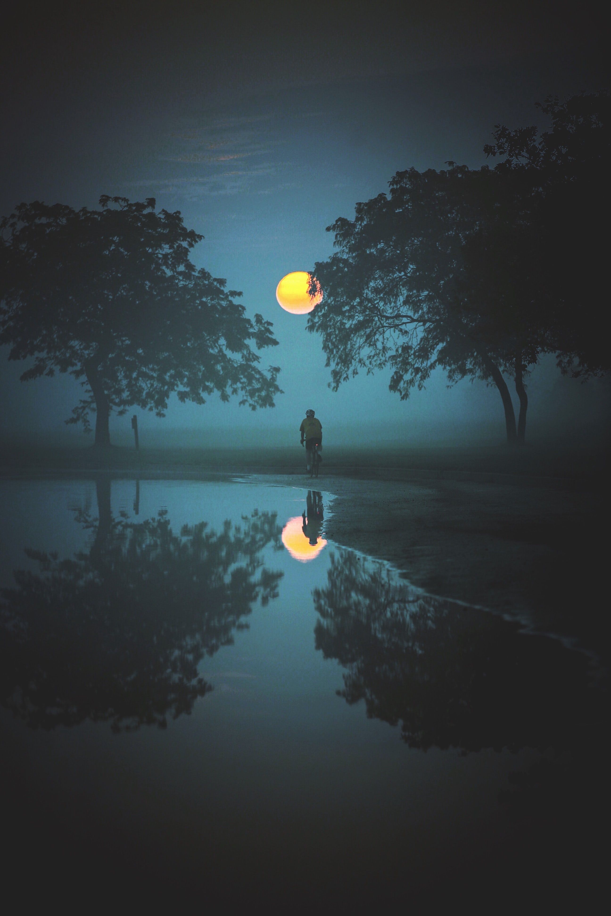 Distorted Moon Reflection Wallpapers