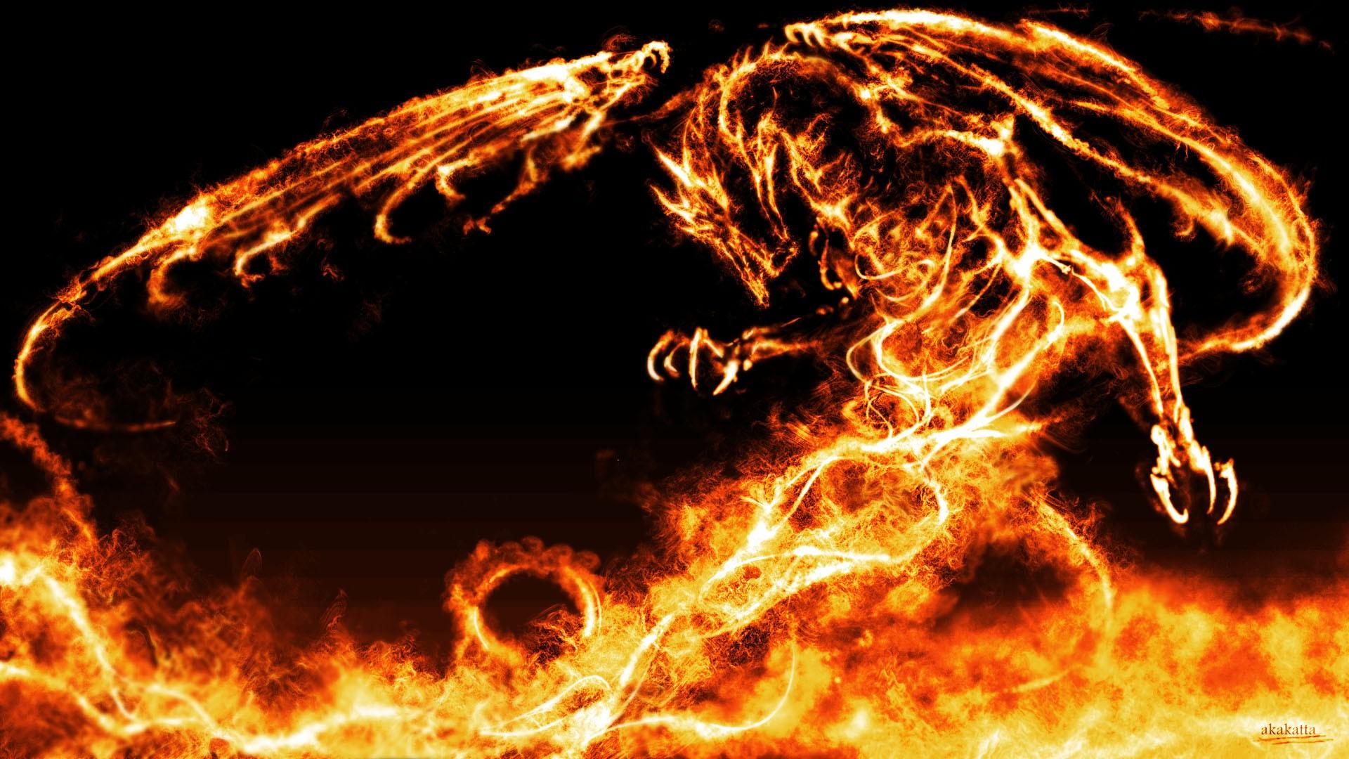 Dragon Burning Flames Wallpapers