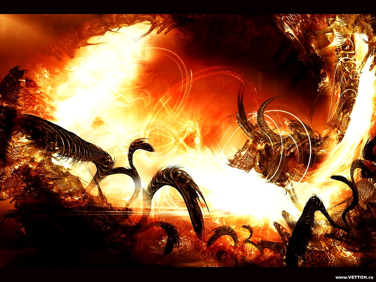 Dragon Burning Flames Wallpapers