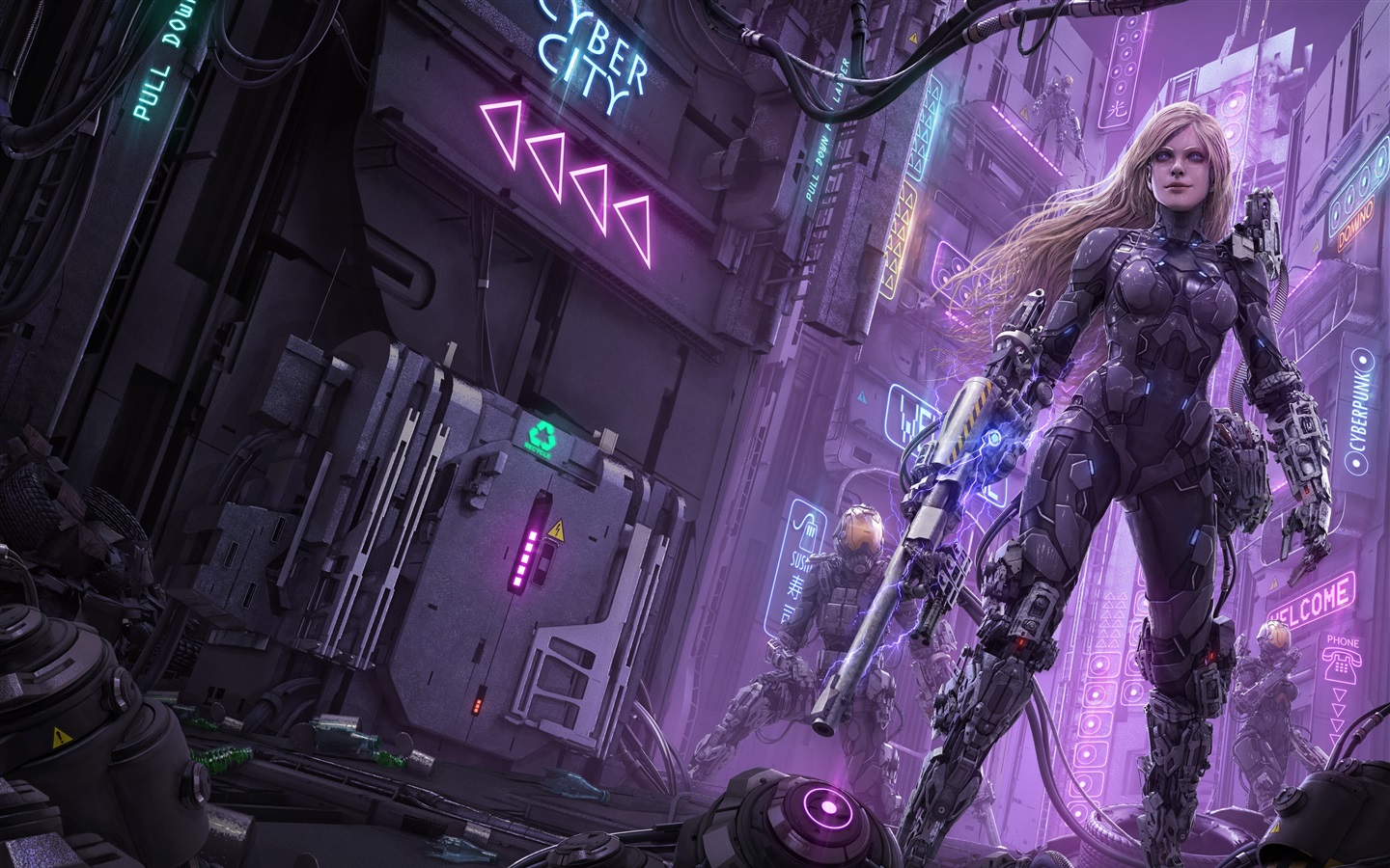 Droid Girl New Cyberpunk Art Wallpapers