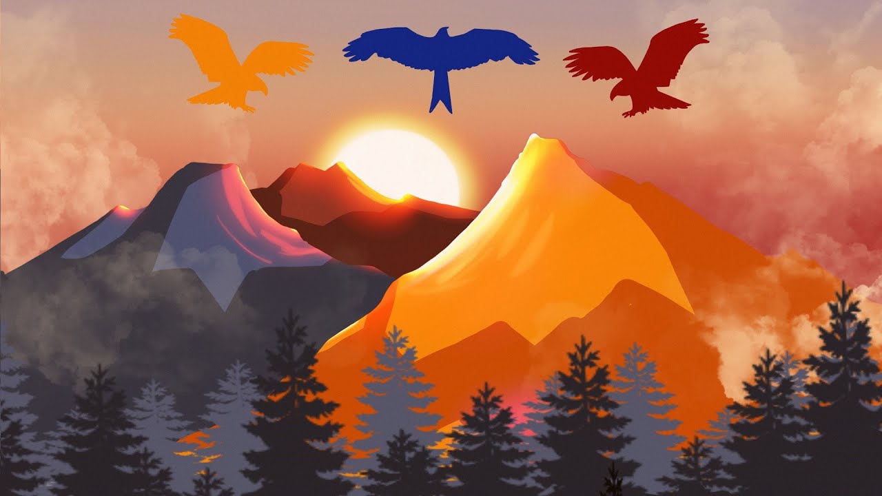 Evening Sunset Mountains Firewatch Drawing Wallpapers