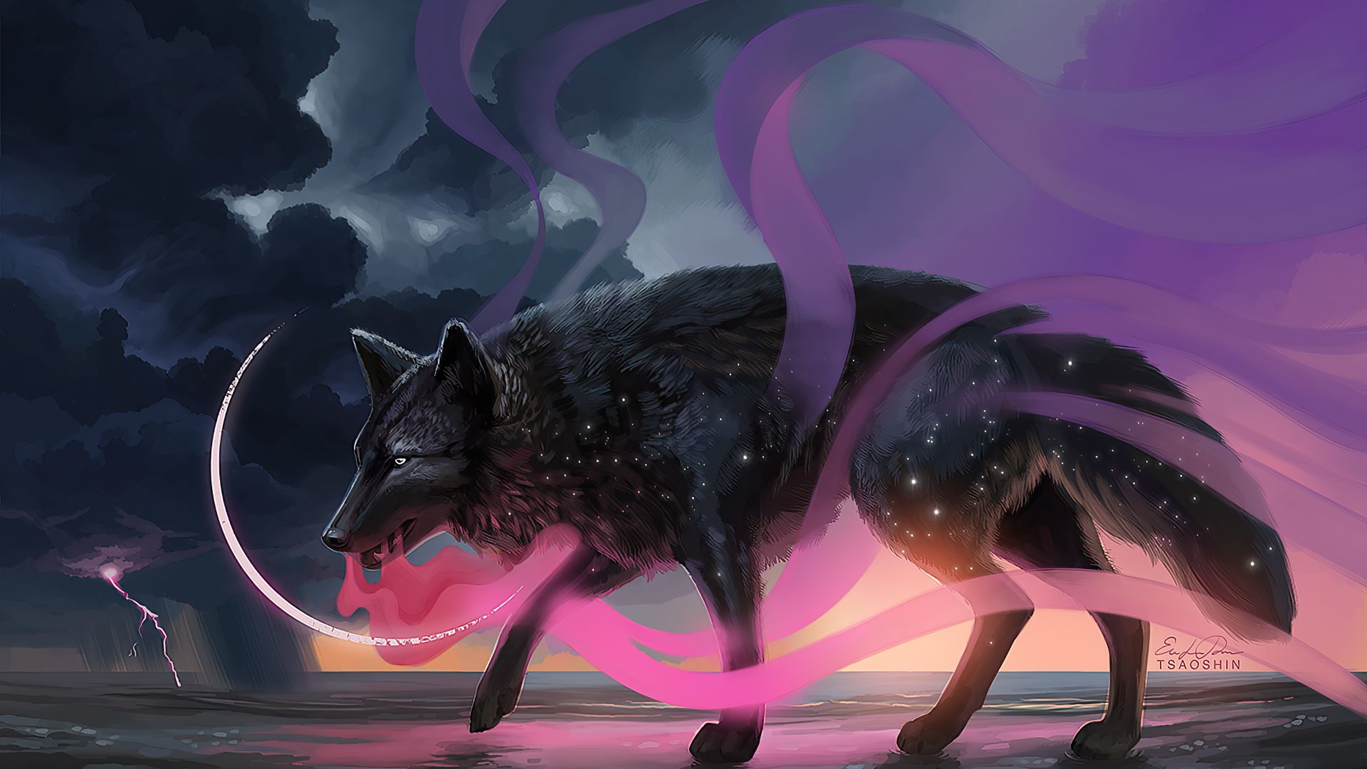 Fantasy Wolf Painting Wallpapers