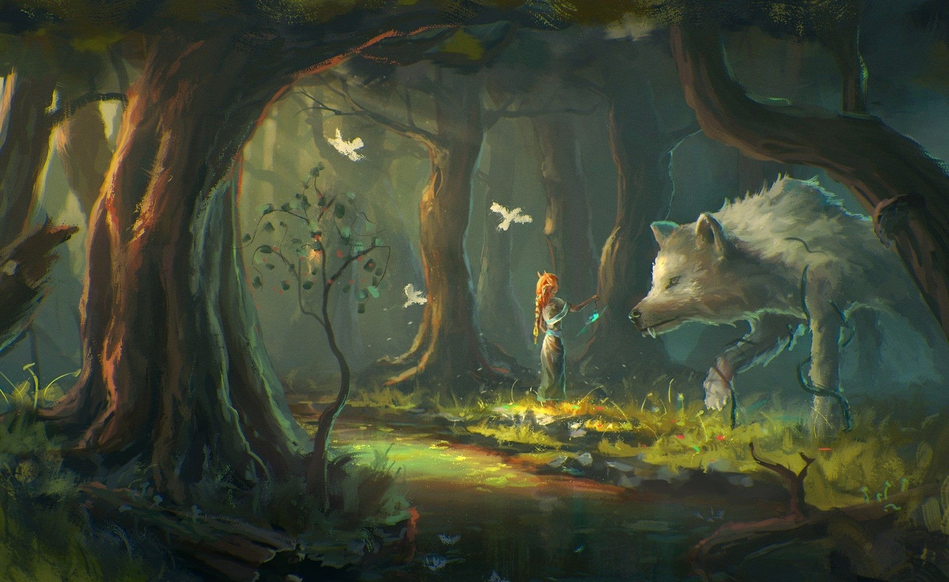 Fantasy Wolf Painting Wallpapers