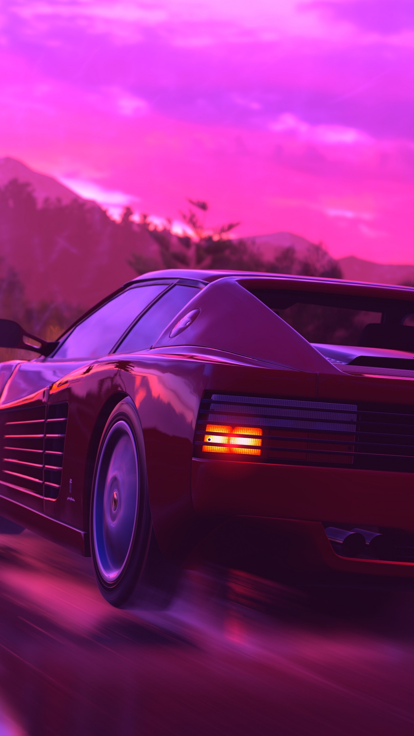 Ferrari Testarossa Sunrise Wallpapers