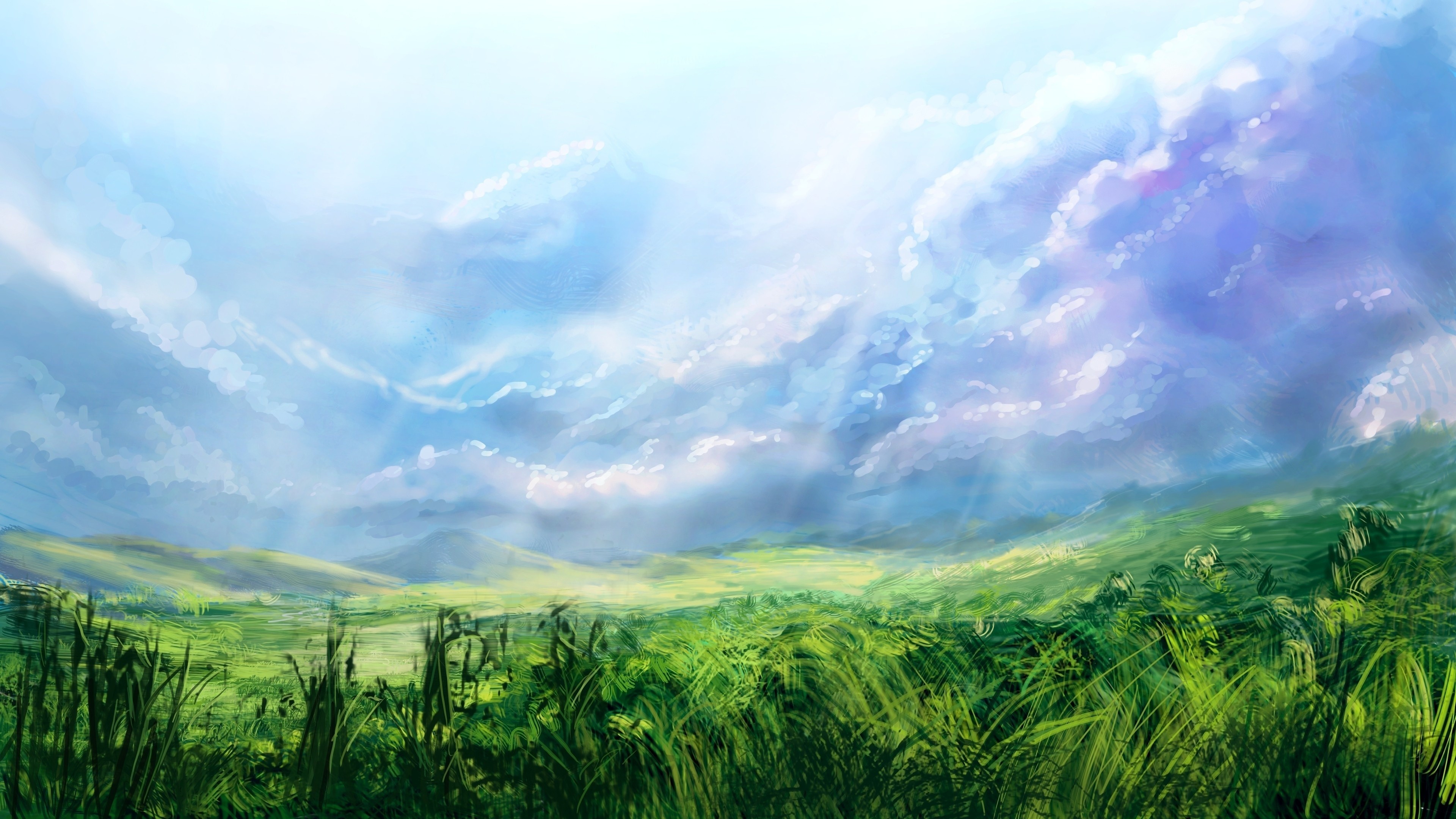 Field Drawing Digital Art Wallpapers