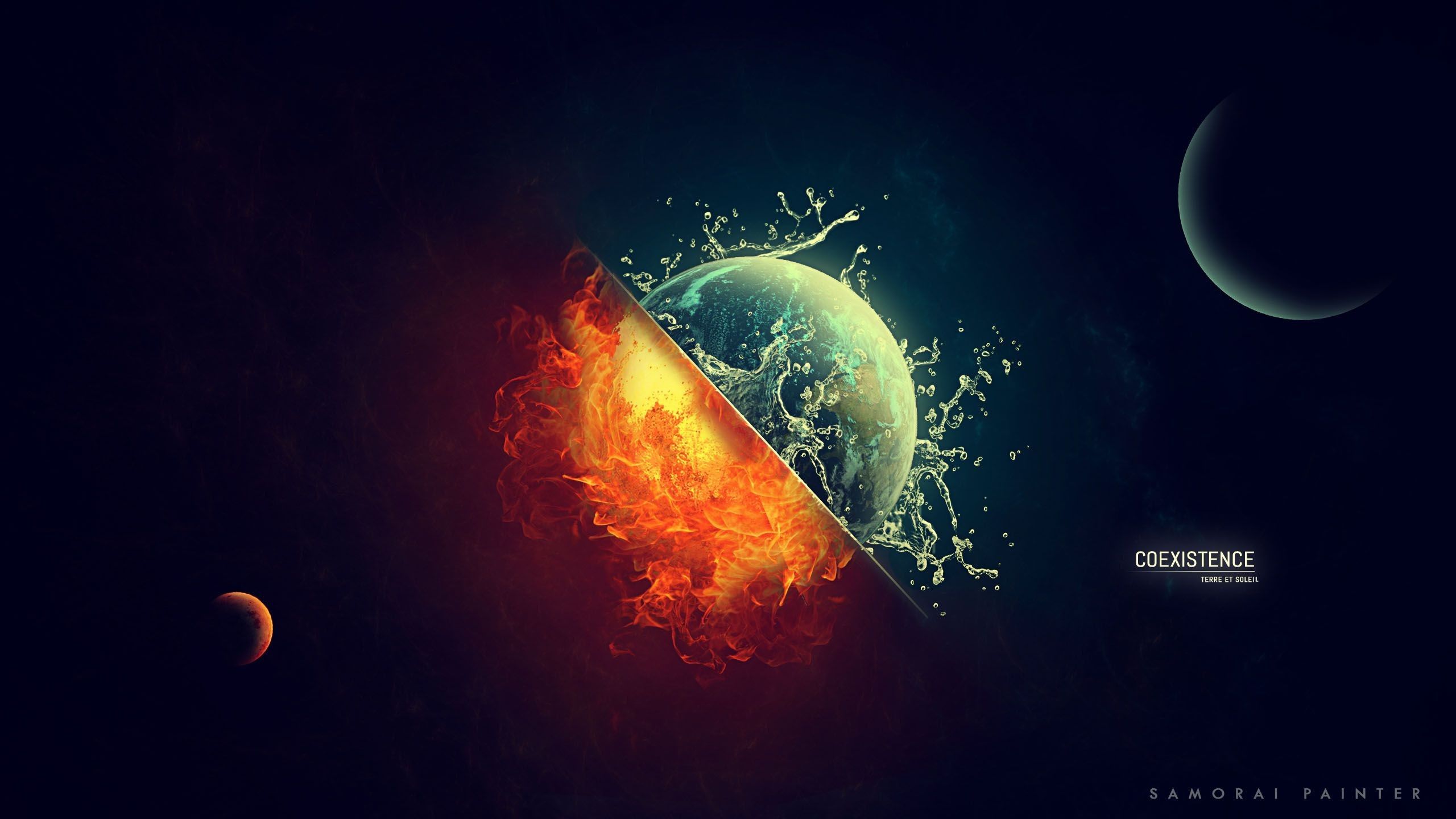 Fire In Space Digital Wallpapers