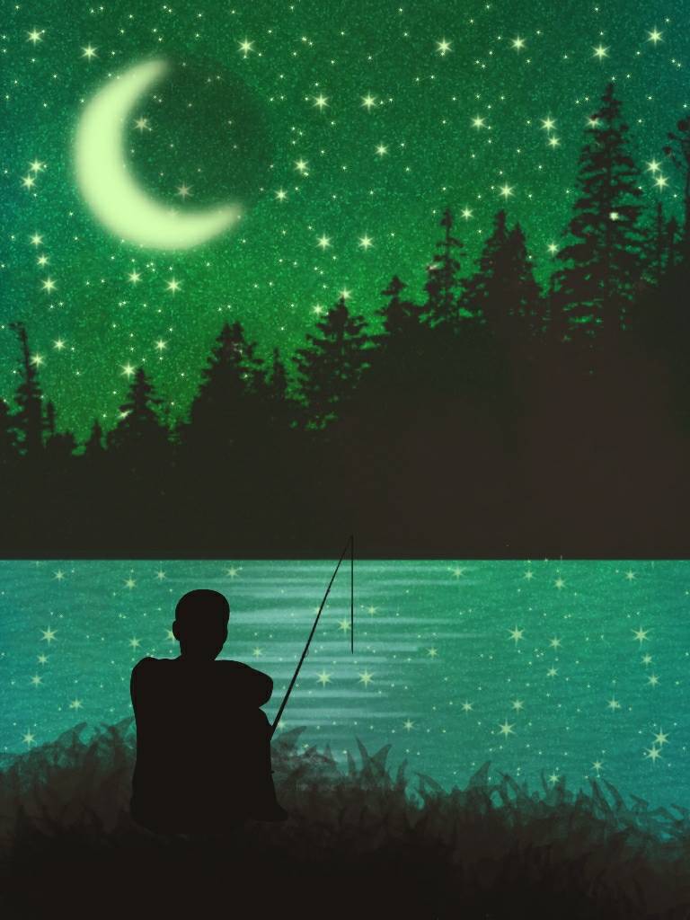 Fishing In Starry Night Wallpapers