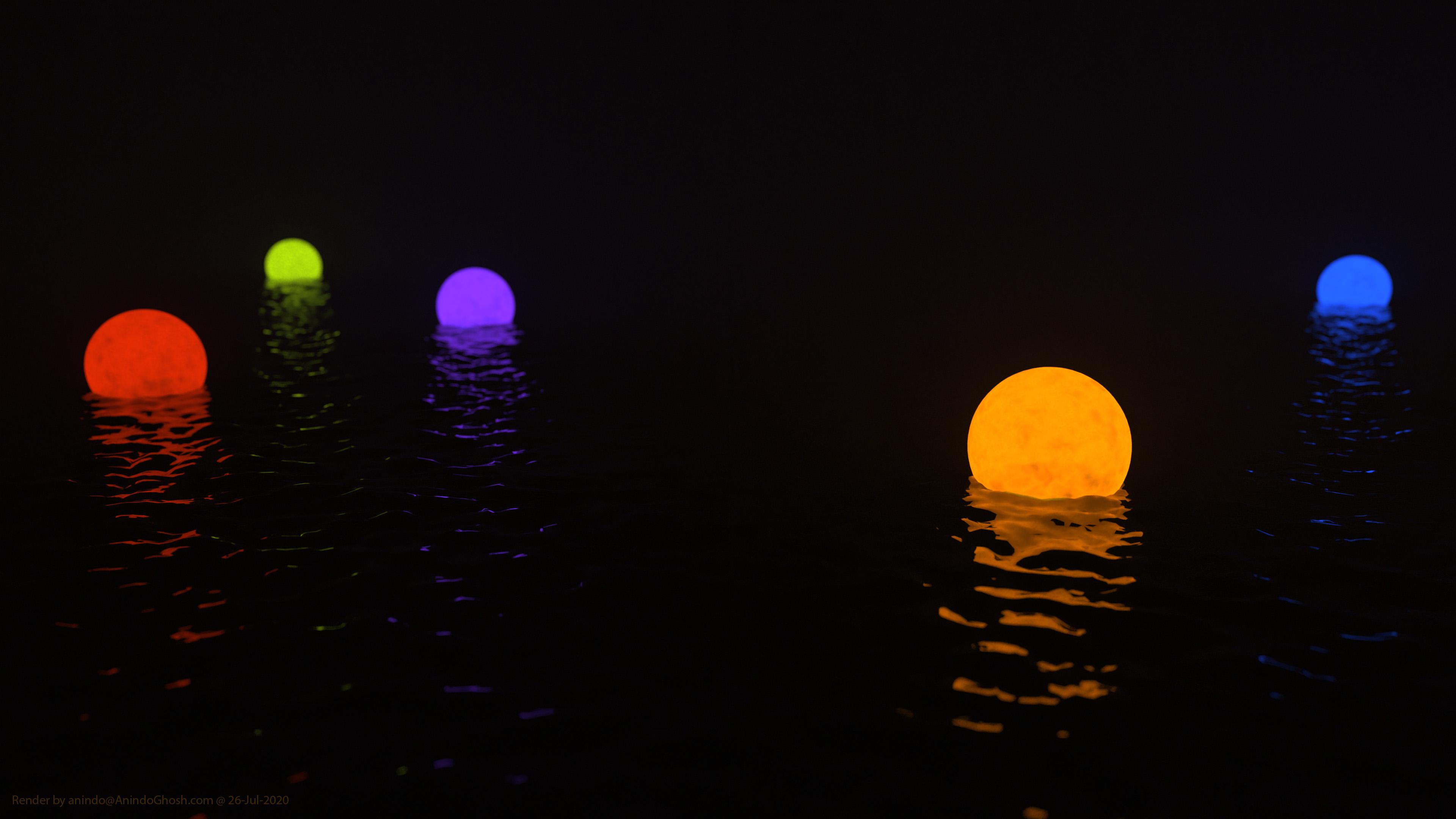 Floating Spheres Of Light Wallpapers